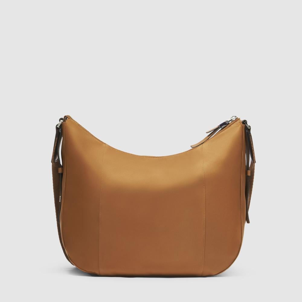 Women's crossbody bag for iPad® mini with RFID protection and pocket for Piquadro smart tracker PIQUADRO Brown