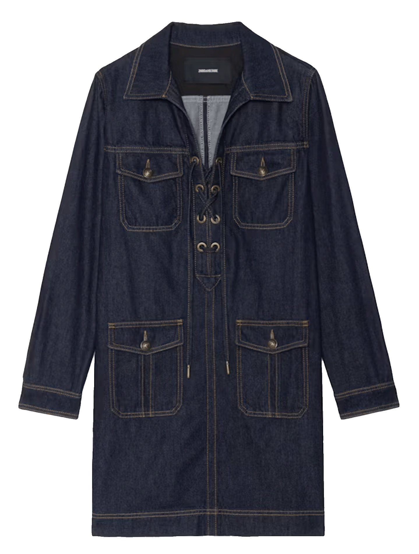 Robe droite en coton ZADIG&VOLTAIRE Bleu