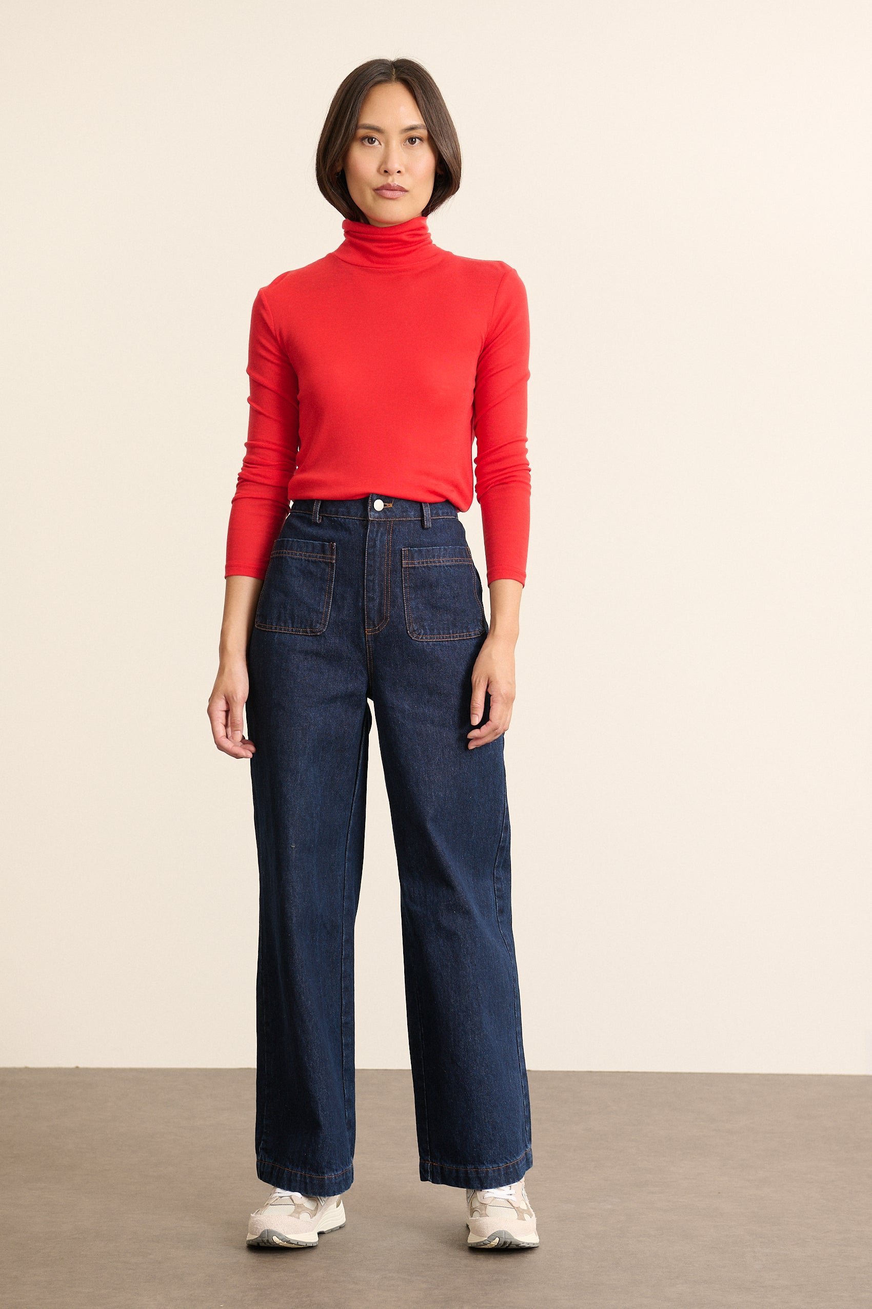 T-shirt col montant manches longues GARANCE PARIS Rouge