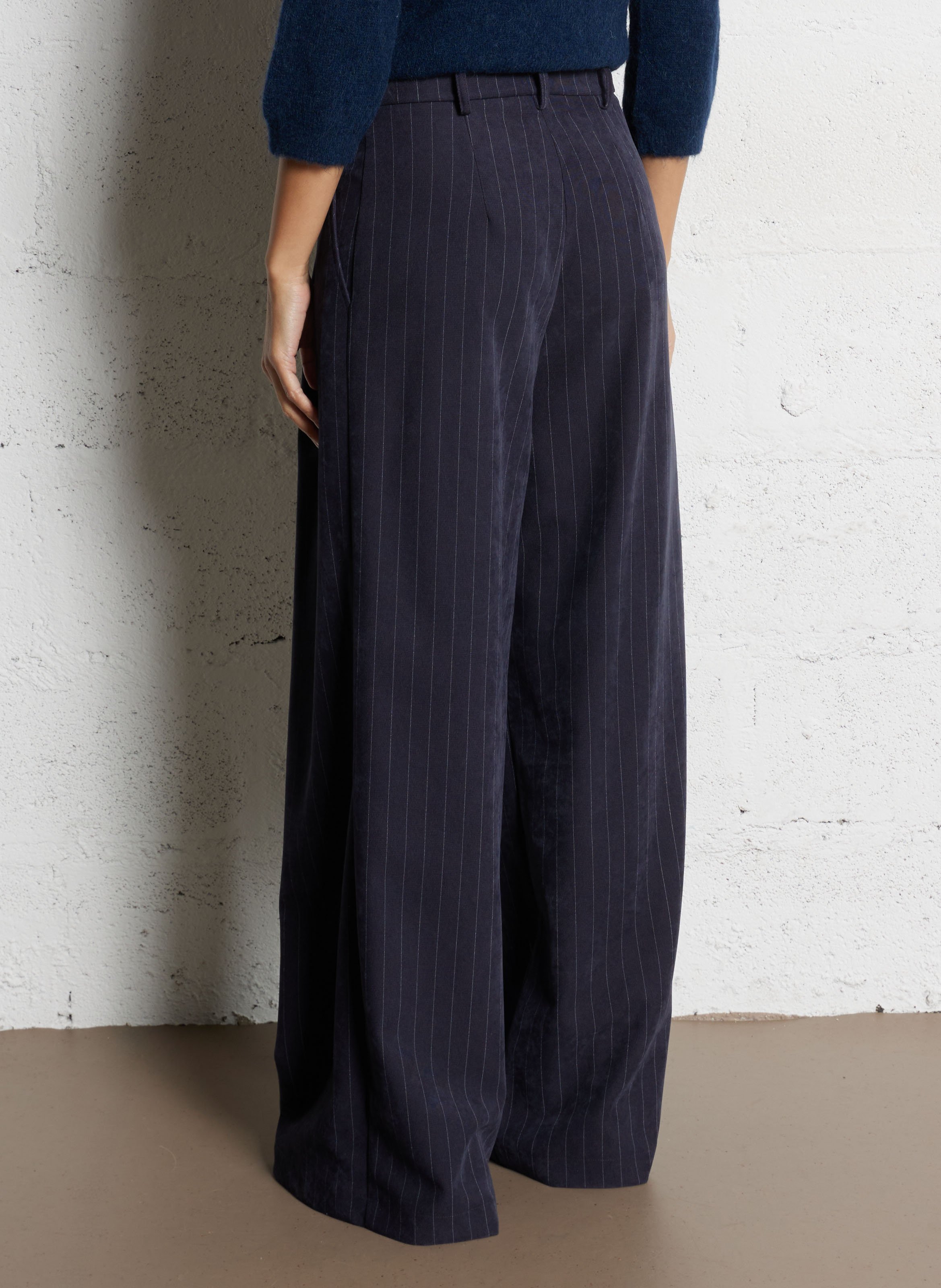 Pantalon palazzo à rayures PLEASE Bleu