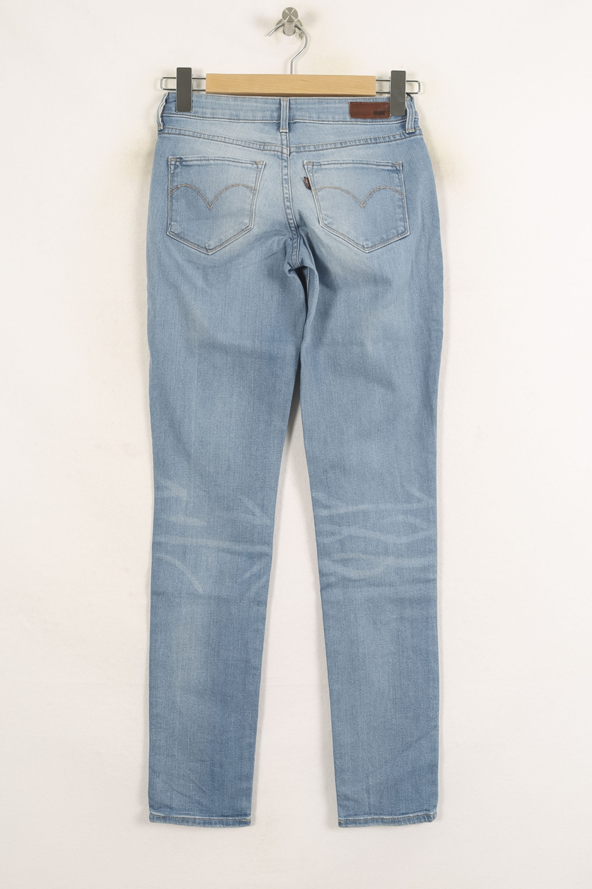 Cropped slim jeans with studs Blue