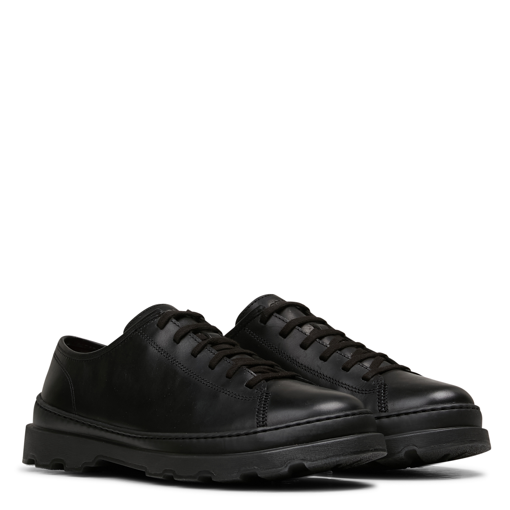 Baskets basses crantées en cuir lisse CAMPER Noir