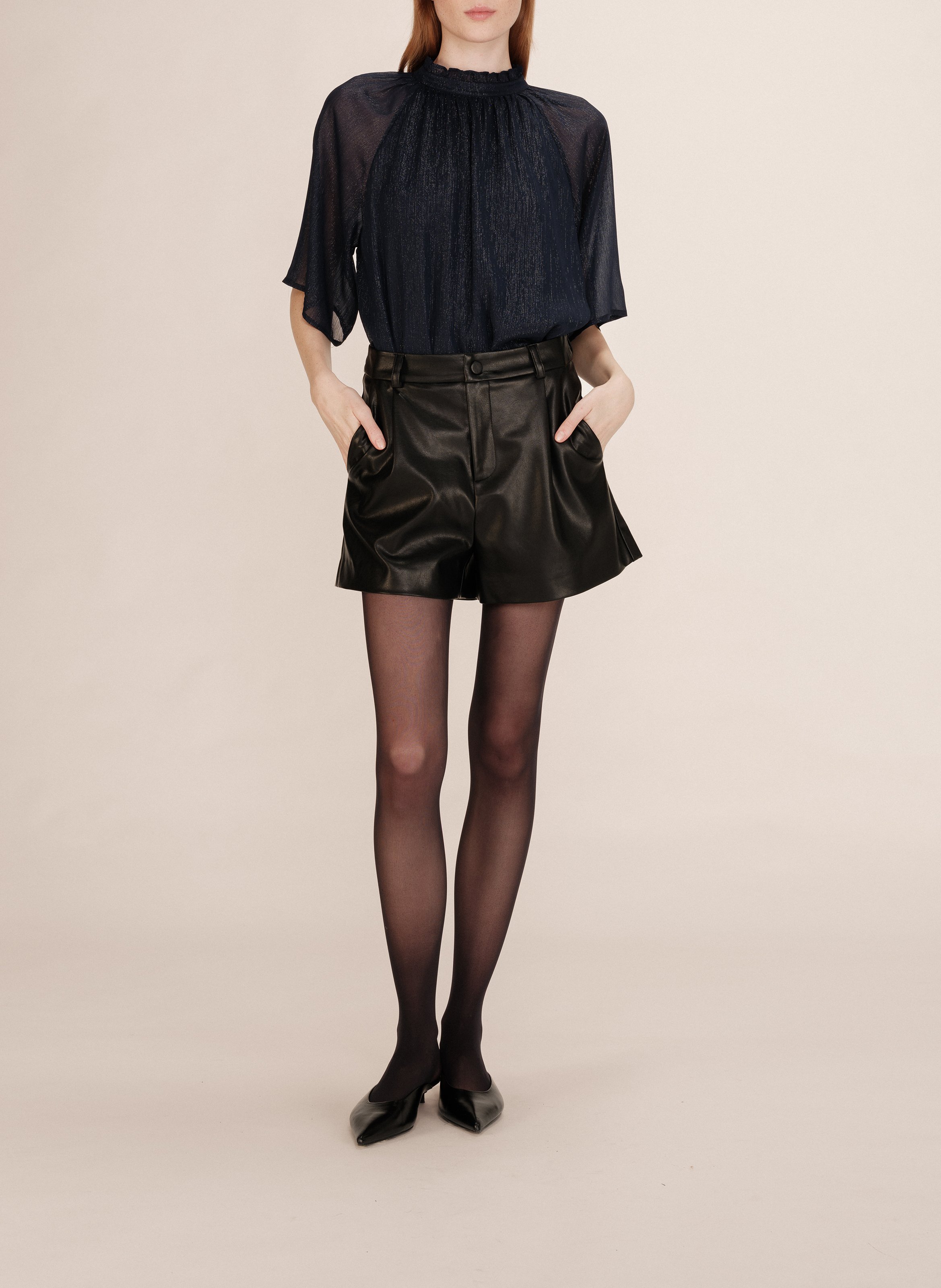 Bluse mit Stehkragen GRACE ET MILA Blau