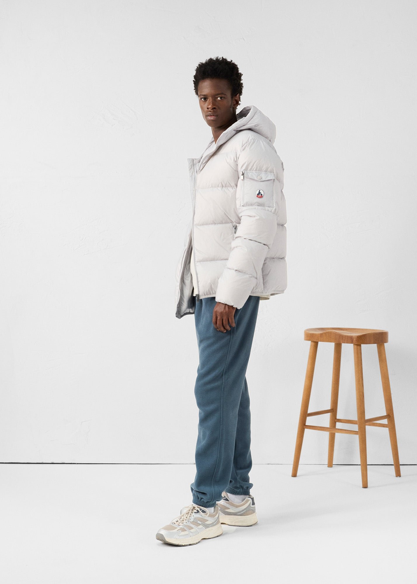 Java hooded puffer jacket for extreme cold JOTT Grey