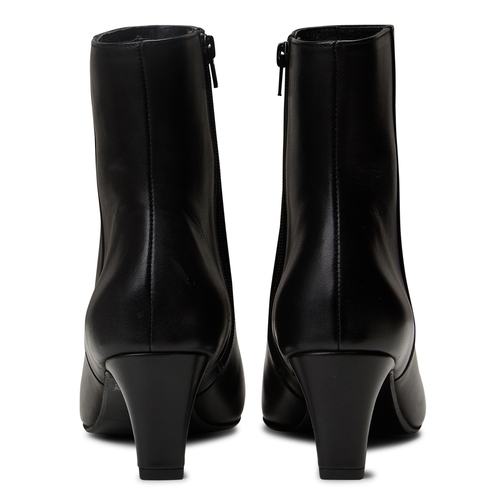 Enkellaarzen van glad leer met spitse neus MELLOW YELLOW Zwart