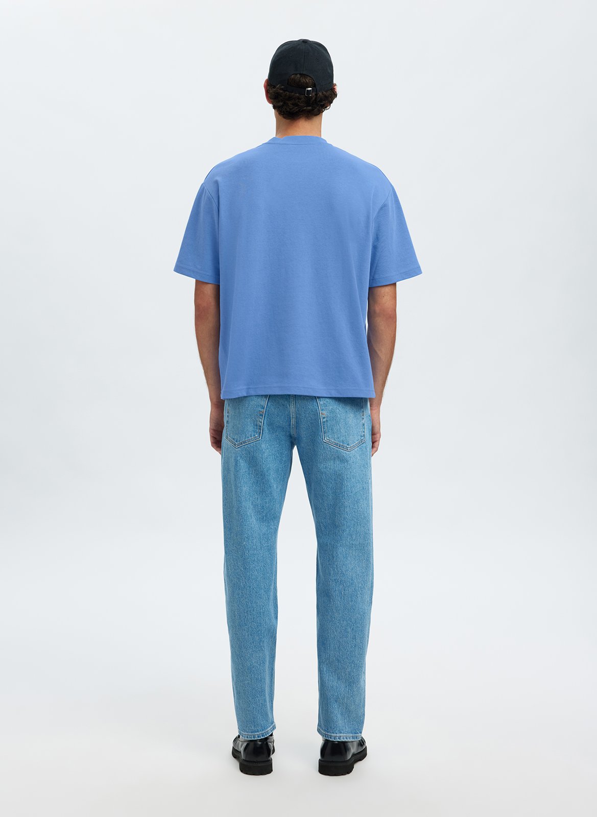 Oversized organic cotton blend t-shirt SELECTED Blue