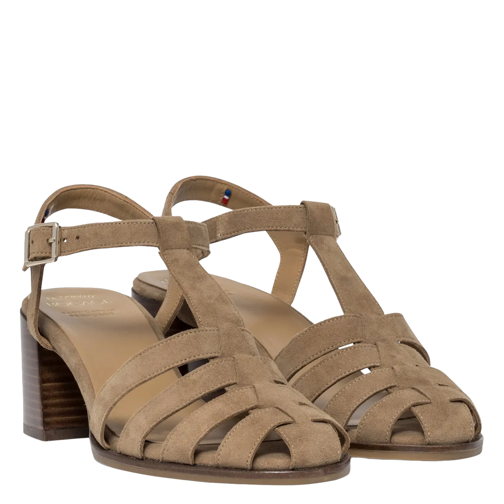 Flat leather mules BOCAGE Beige