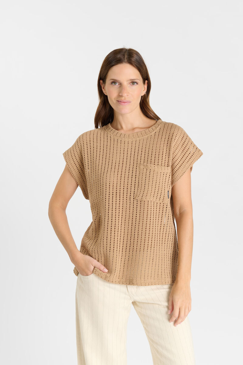 Tommy Badge T-shirt LE TEMPS DES CERISES Brown