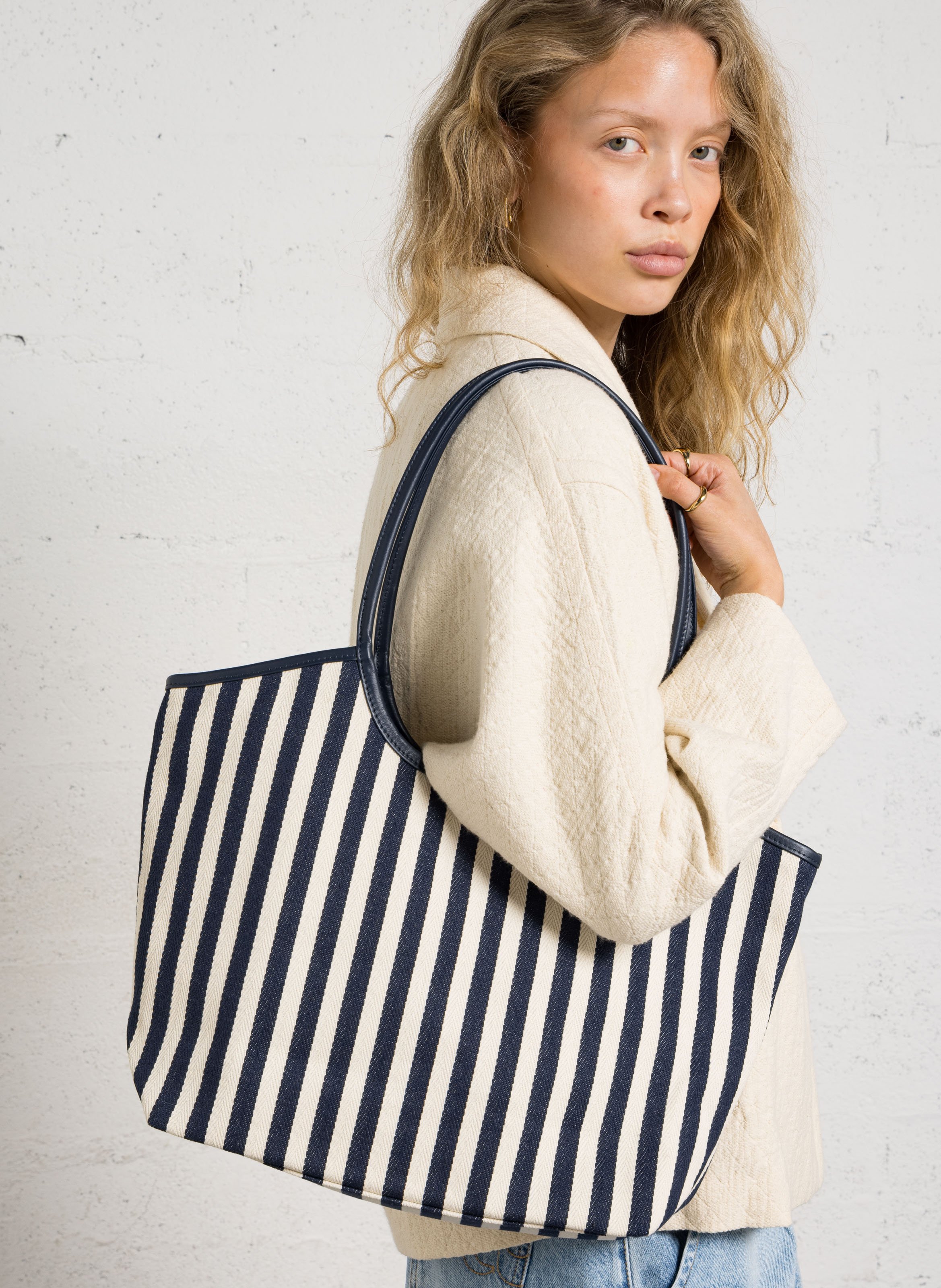 Gestreifter Shopper NAT & NIN Blau
