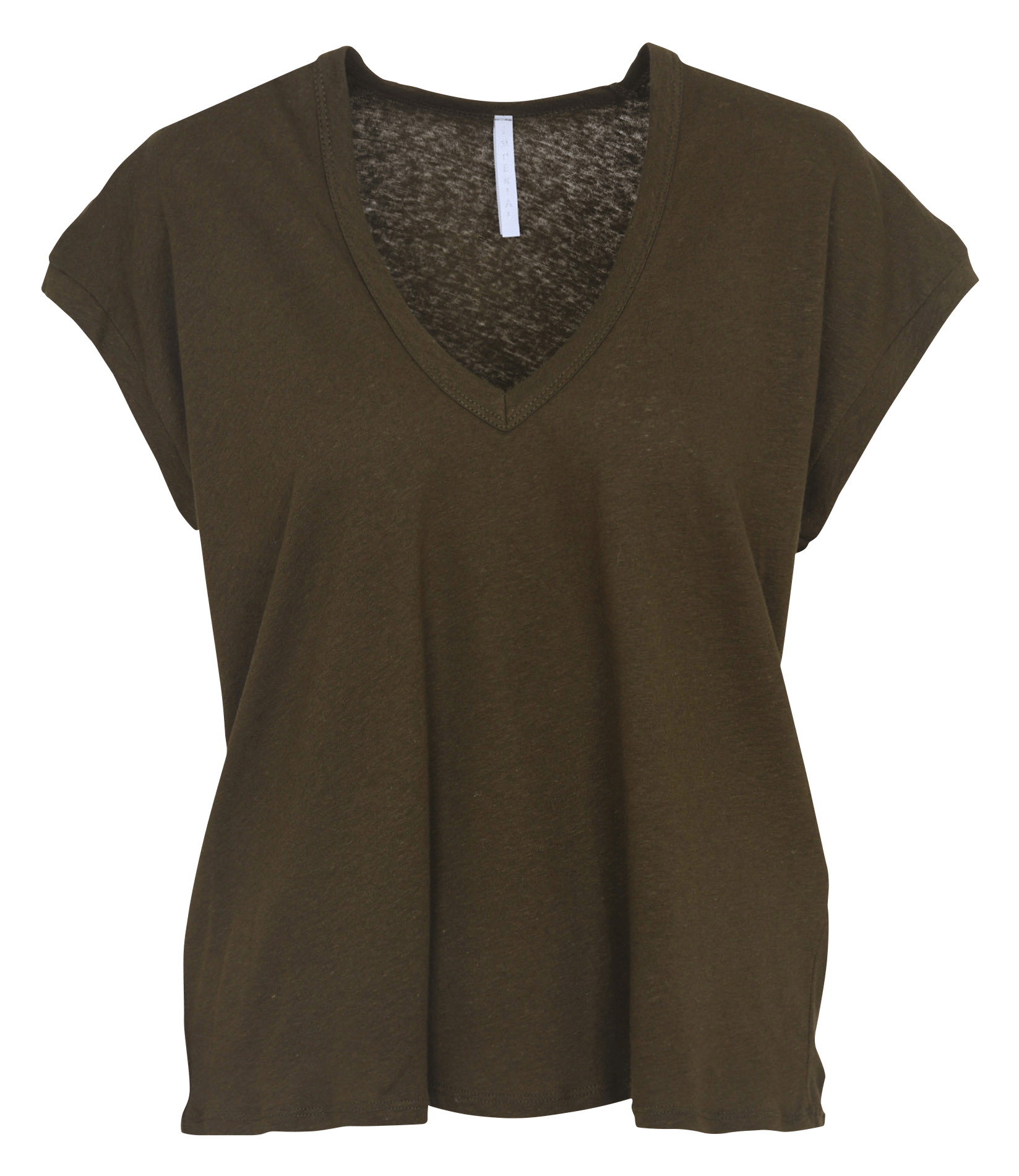 Tee-shirt oversize col V en lin et coton IMPERIAL Vert