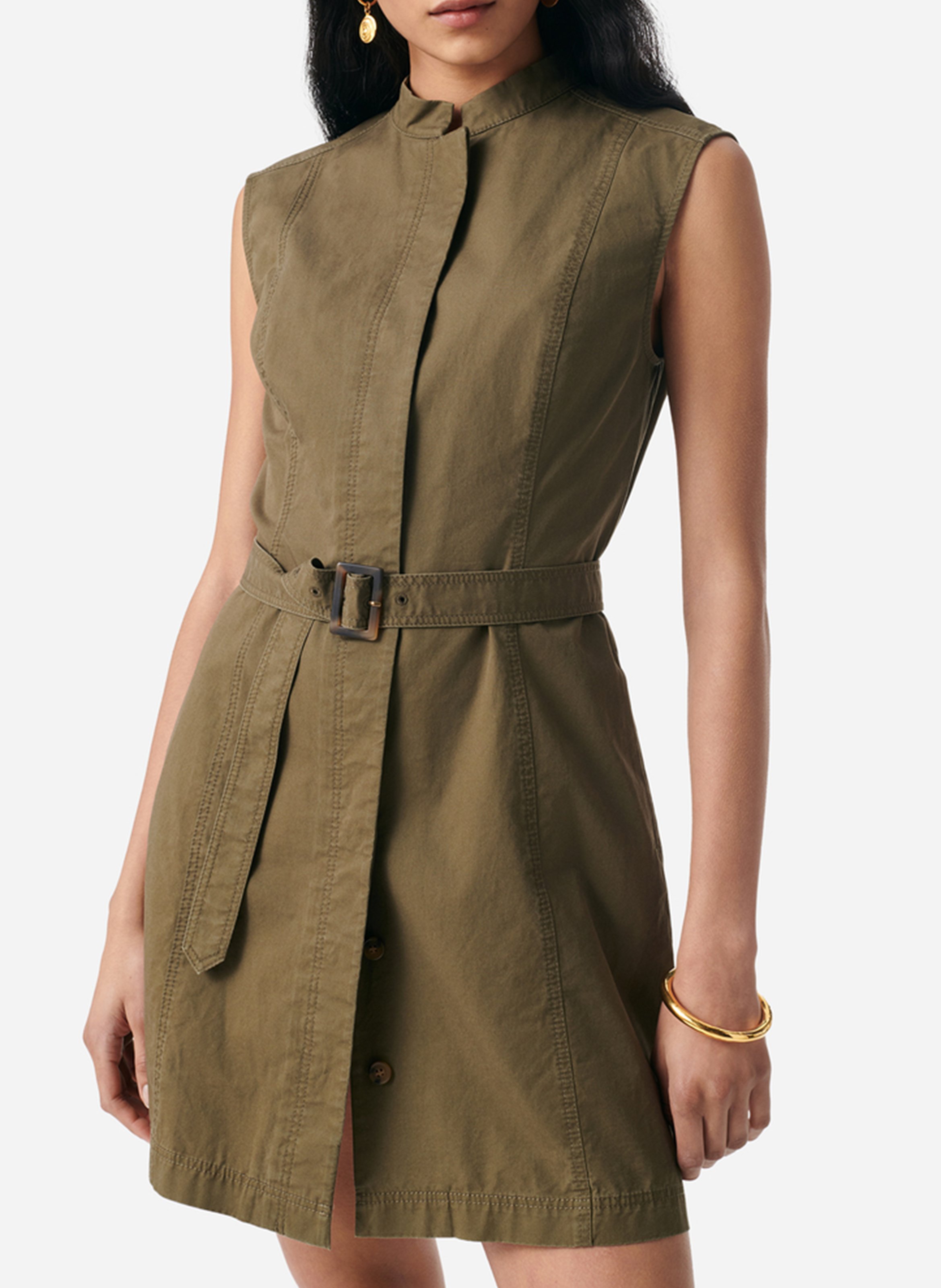 Robe courte col mao VANESSA BRUNO Vert