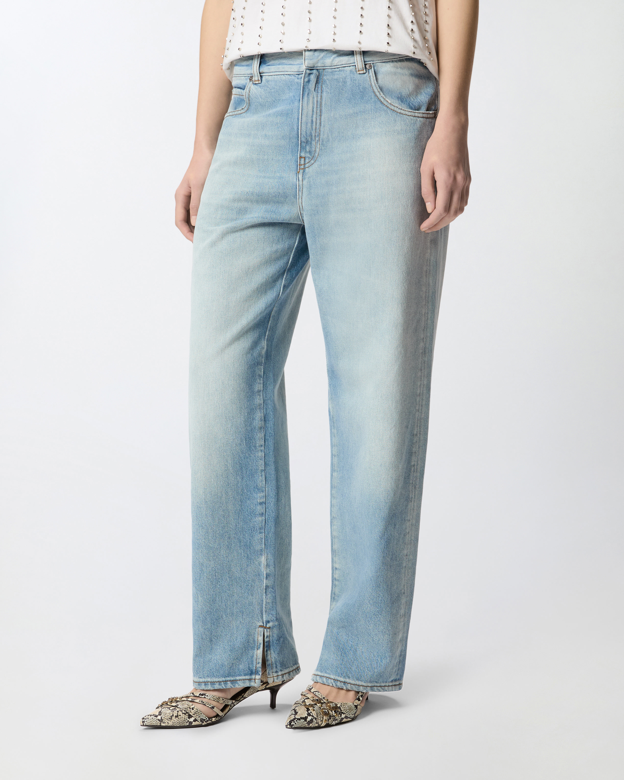 Split loose jeans PINKO Blue