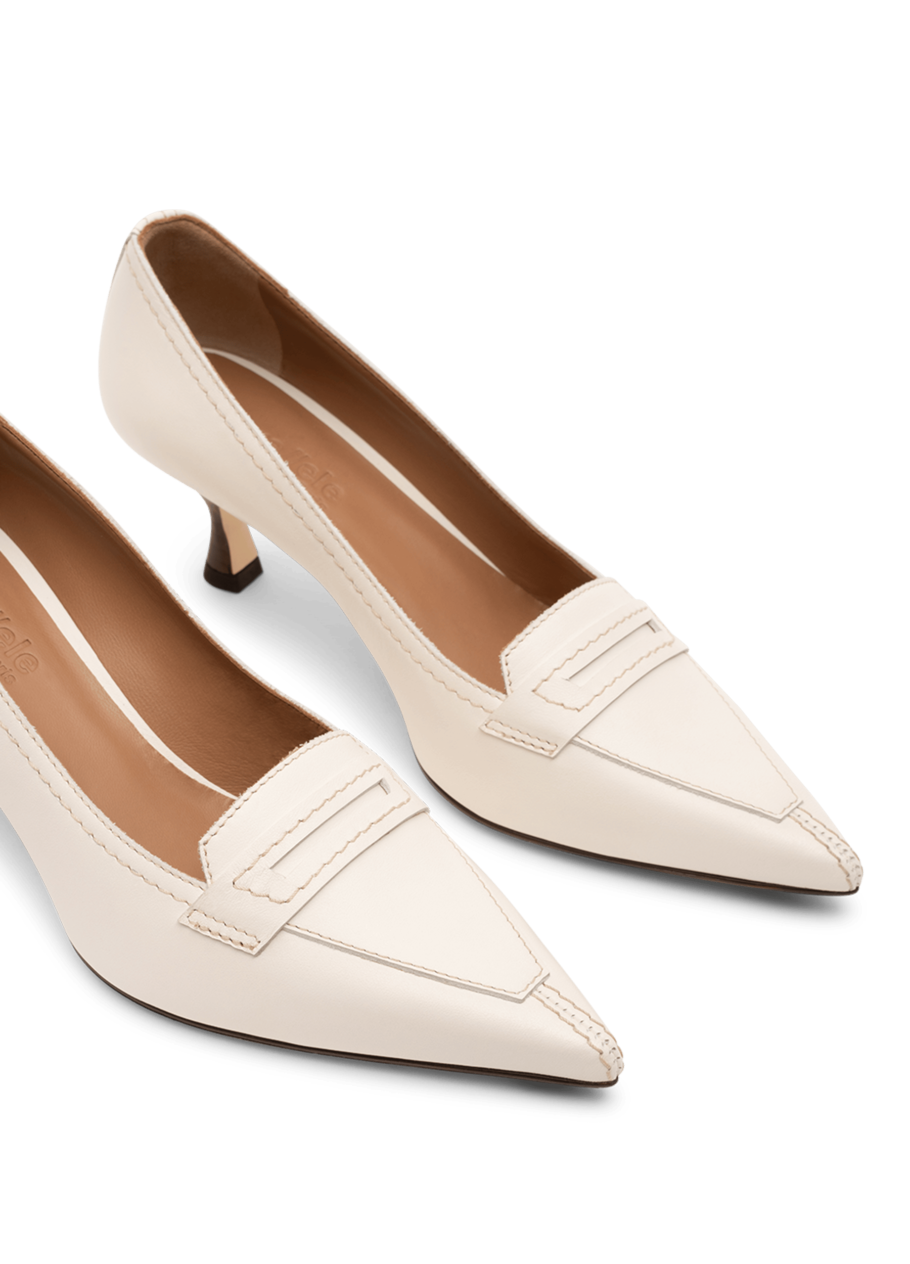 Smooth leather loafers in latte PARALLELE PARIS White