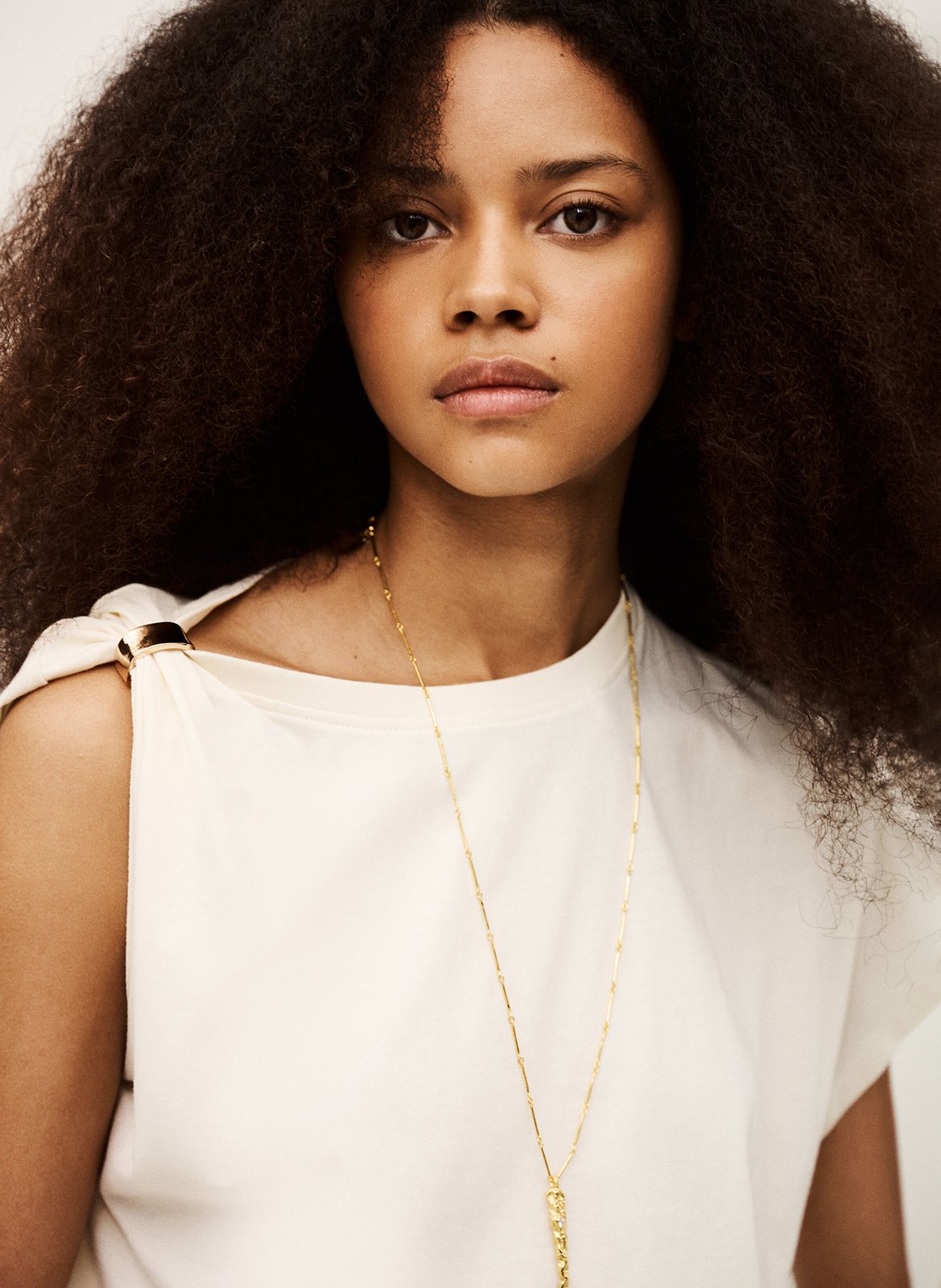 Effen top met lange mouwen en ronde hals BA&SH Beige