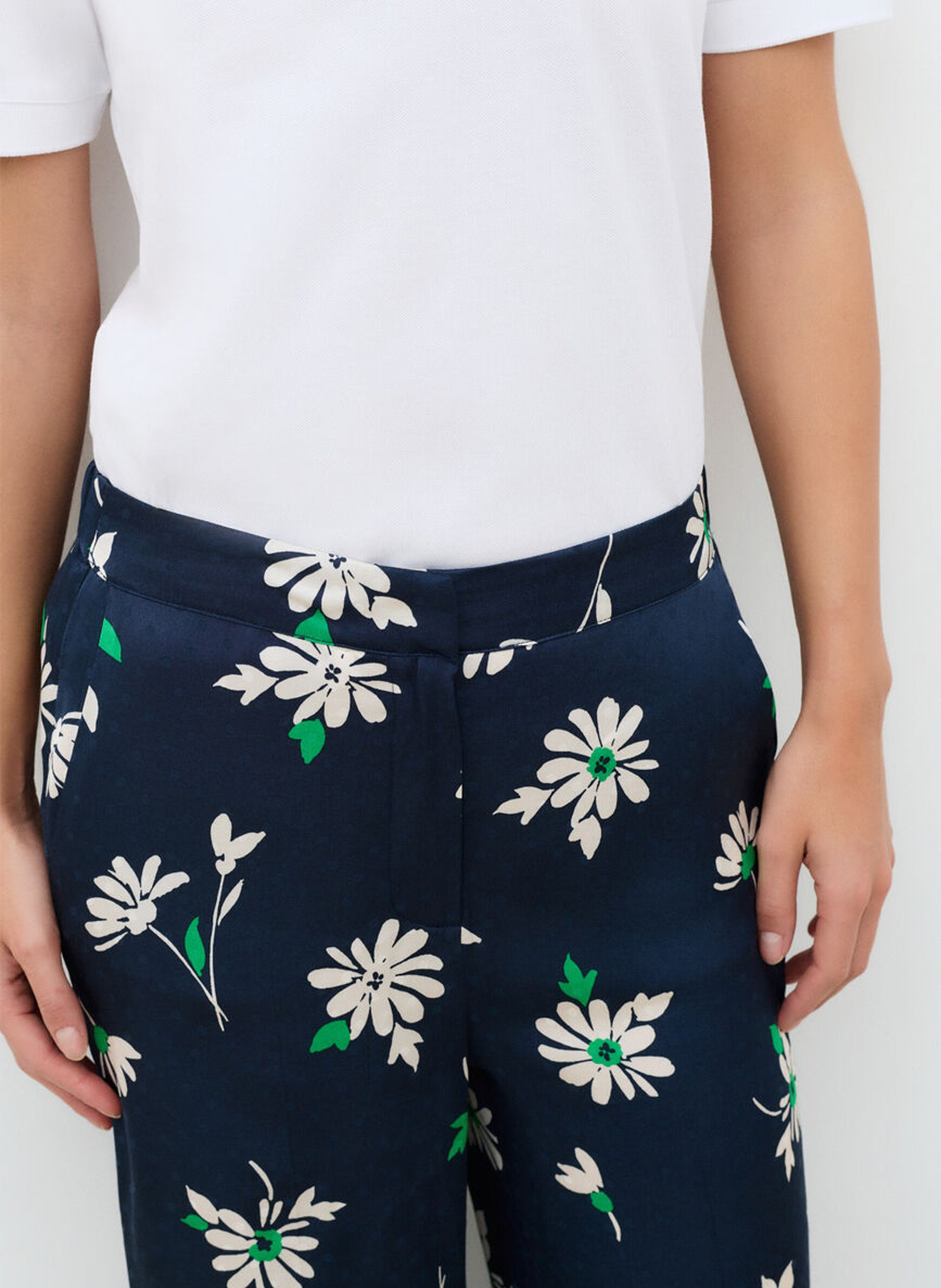 Pantalon large imprimé CAROLL Bleu