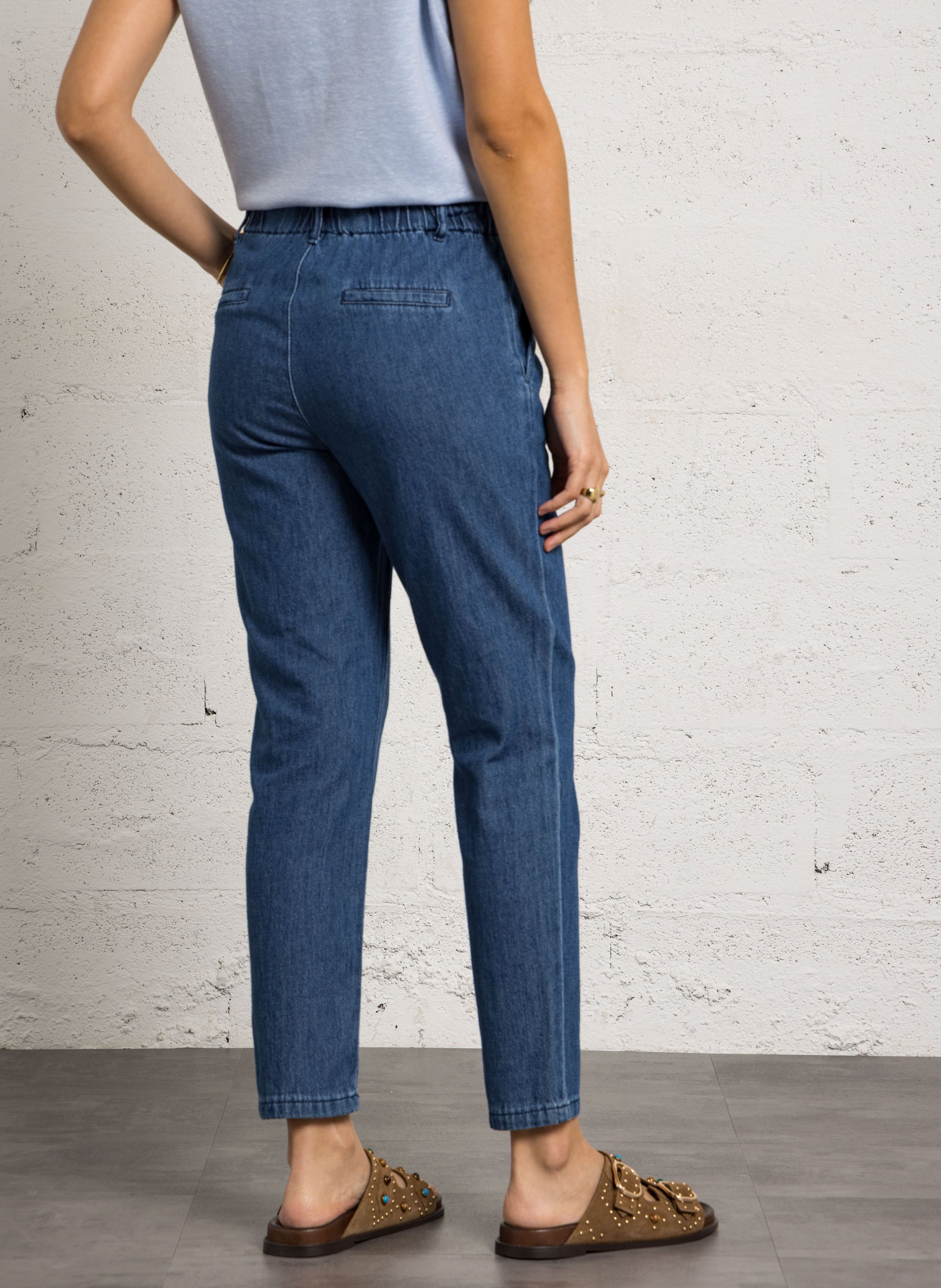 High-waisted carrot fit denim trousers MAISON 123 Blue