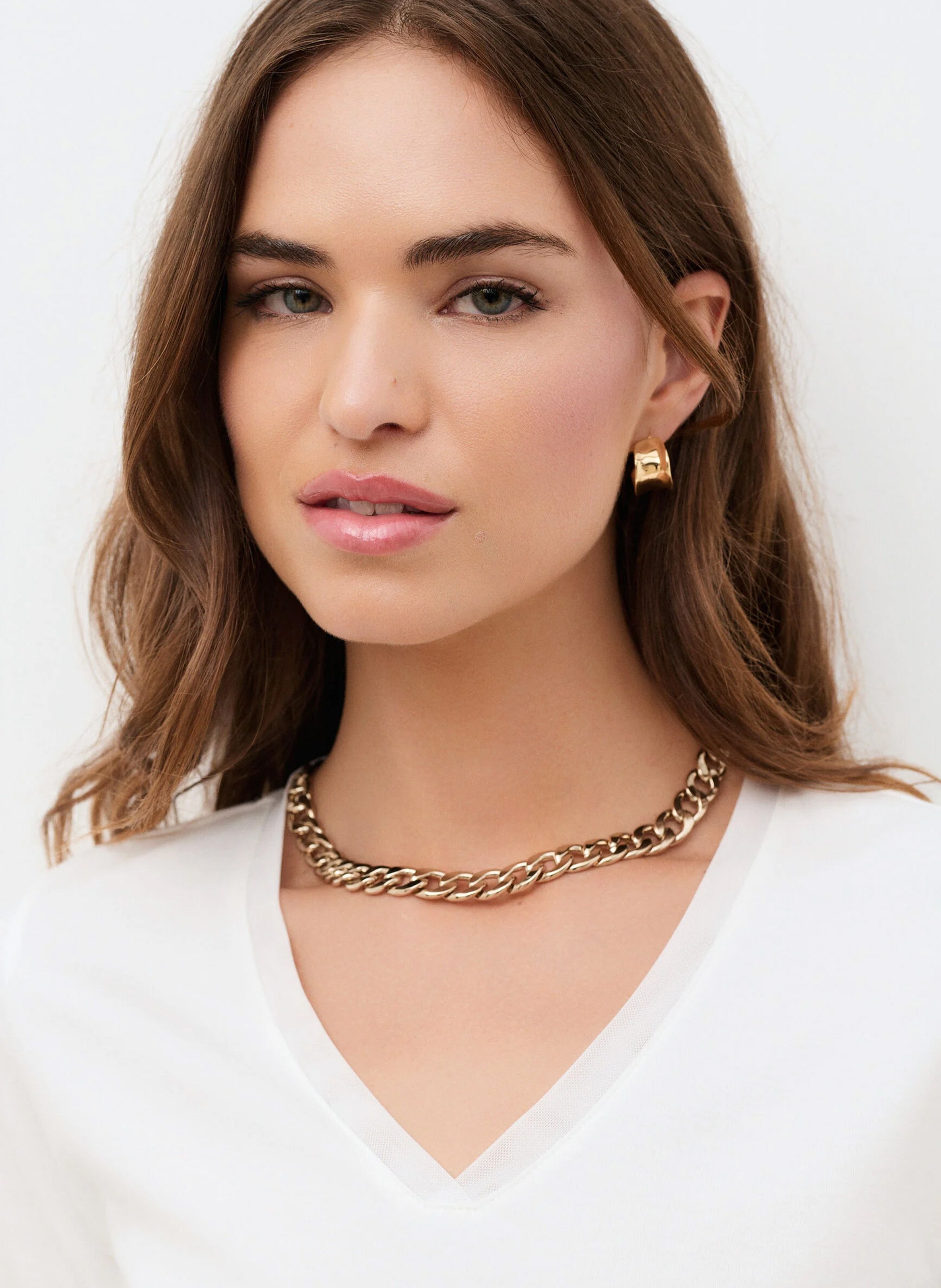 Fitted cotton T-shirt CAROLL Beige