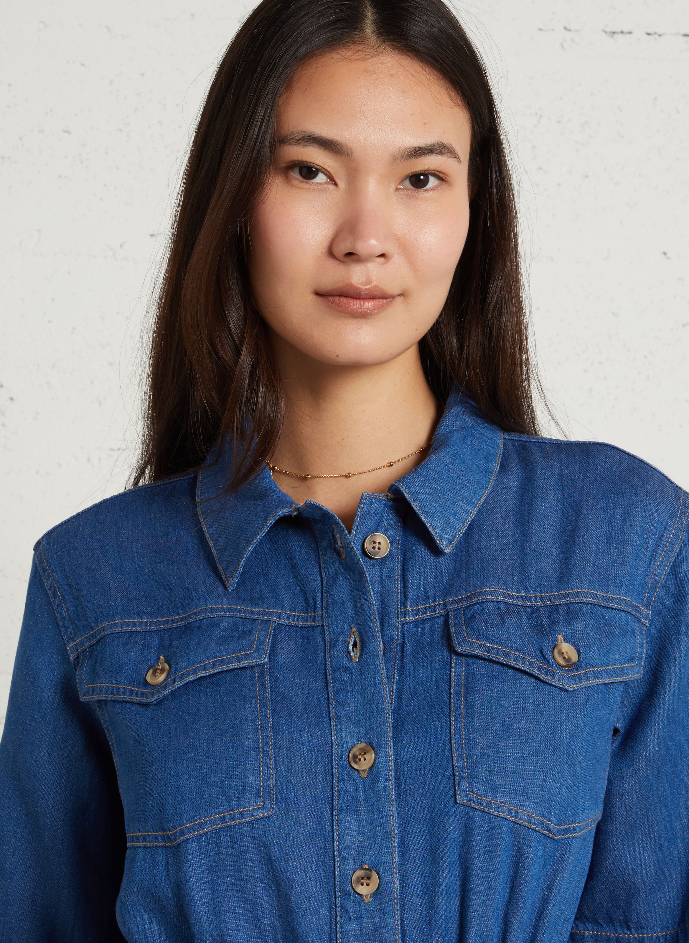 Halflange jeansjurk MAISON 123 Blauw