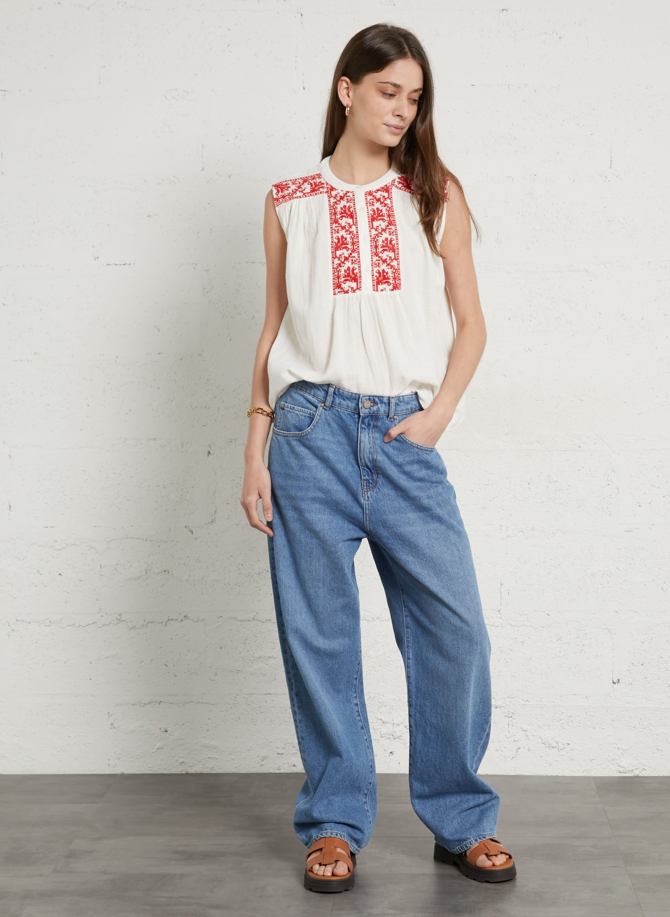 Oversize-Top mit Rundhalsausschnitt SUD EXPRESS Rot
