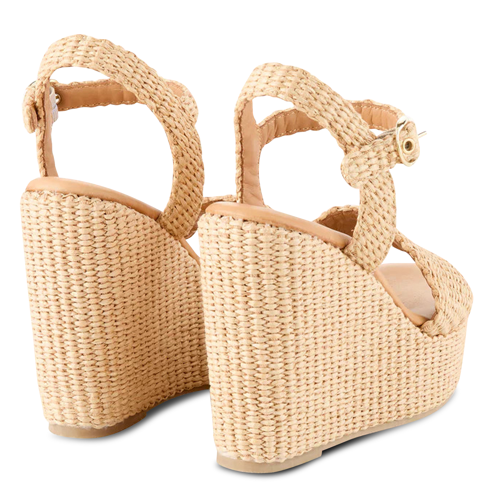 Sandalen mit Keilabsatz, Bast COSMOPARIS Beige