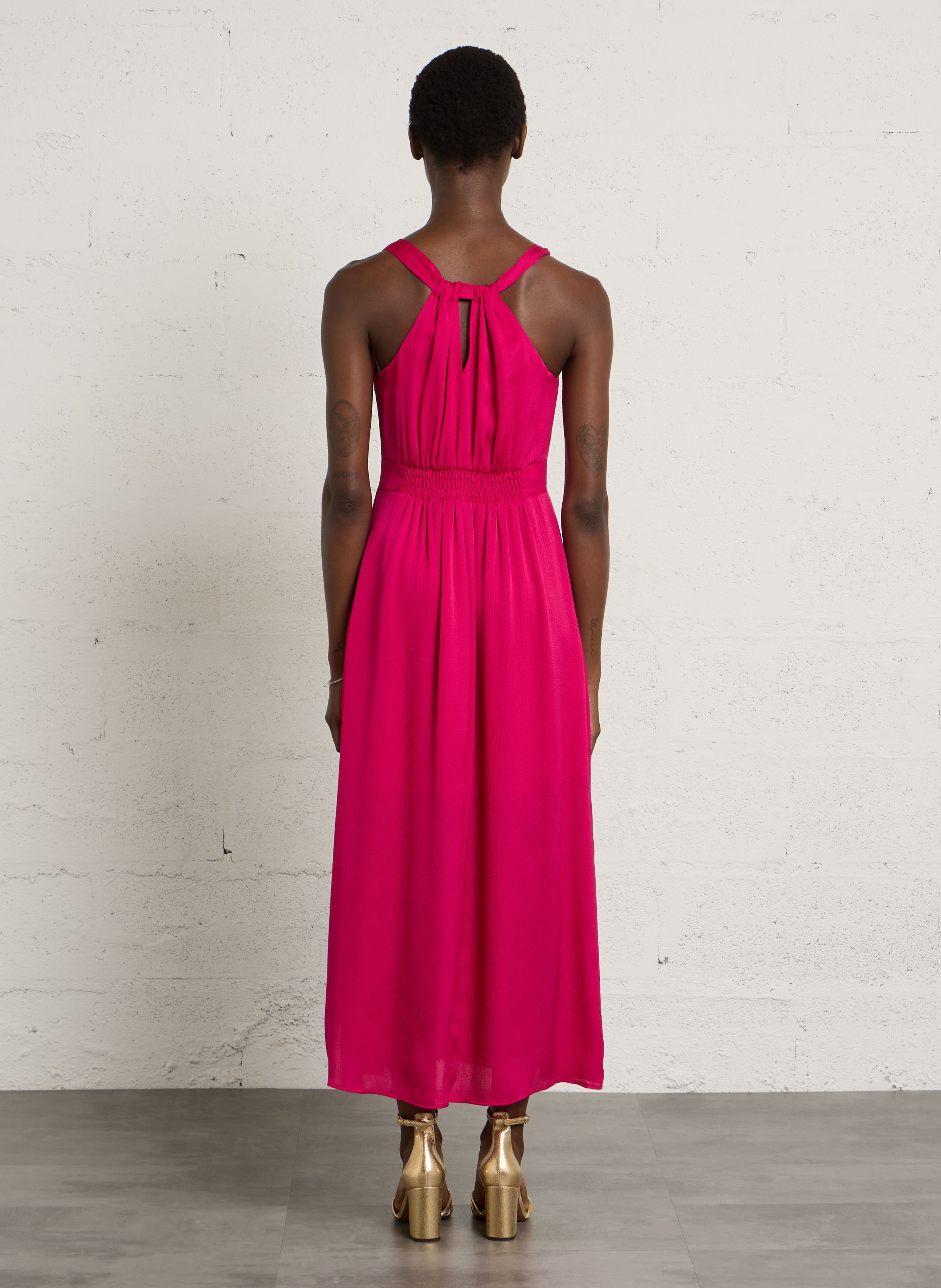 Halflange jurk met kraag MAISON 123 Roze