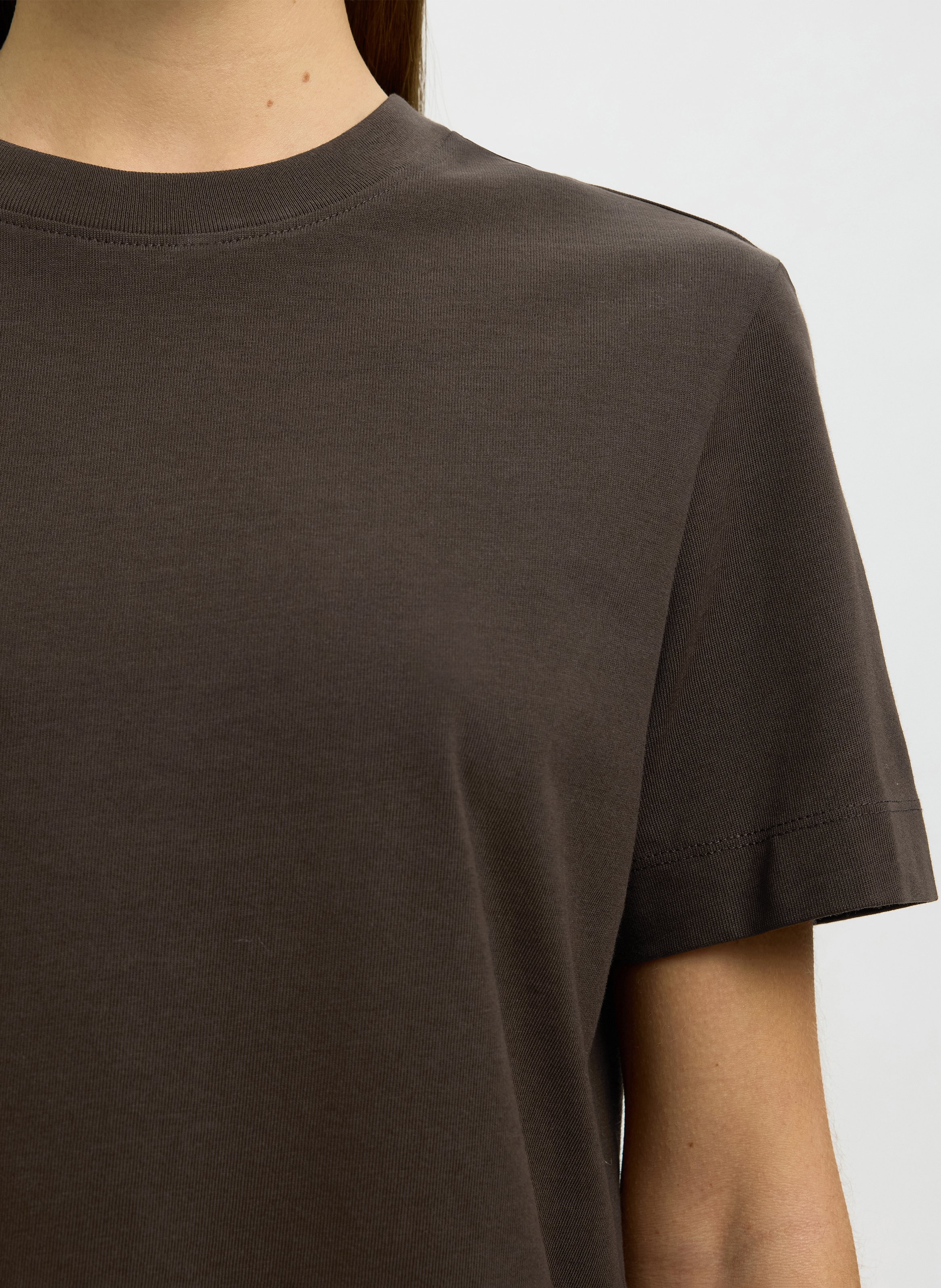 Oversize-T-Shirt aus Bio-Baumwolle | Braun SELECTED Damen