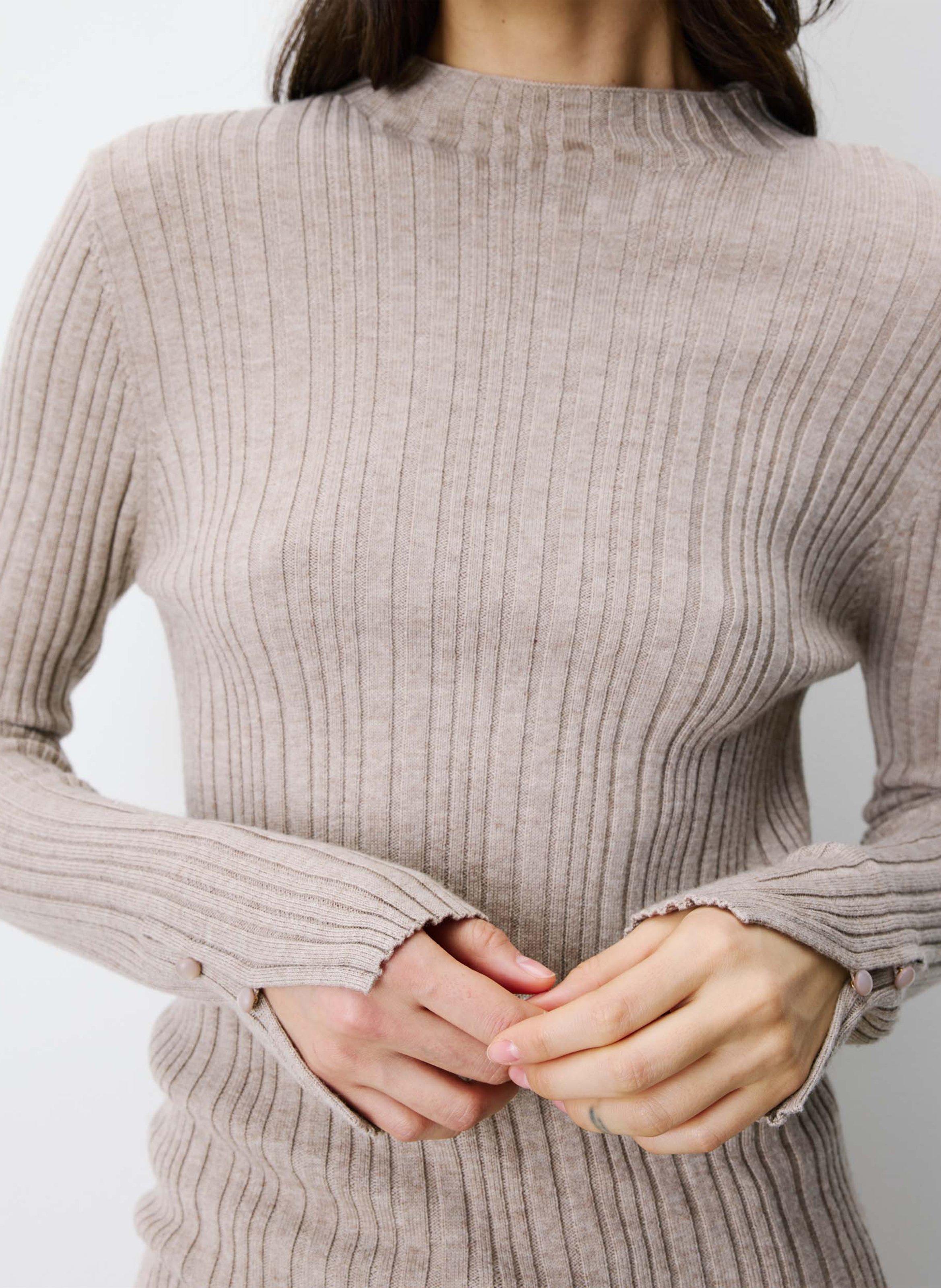 Ribbed fitted sweater GRACE ET MILA Brown