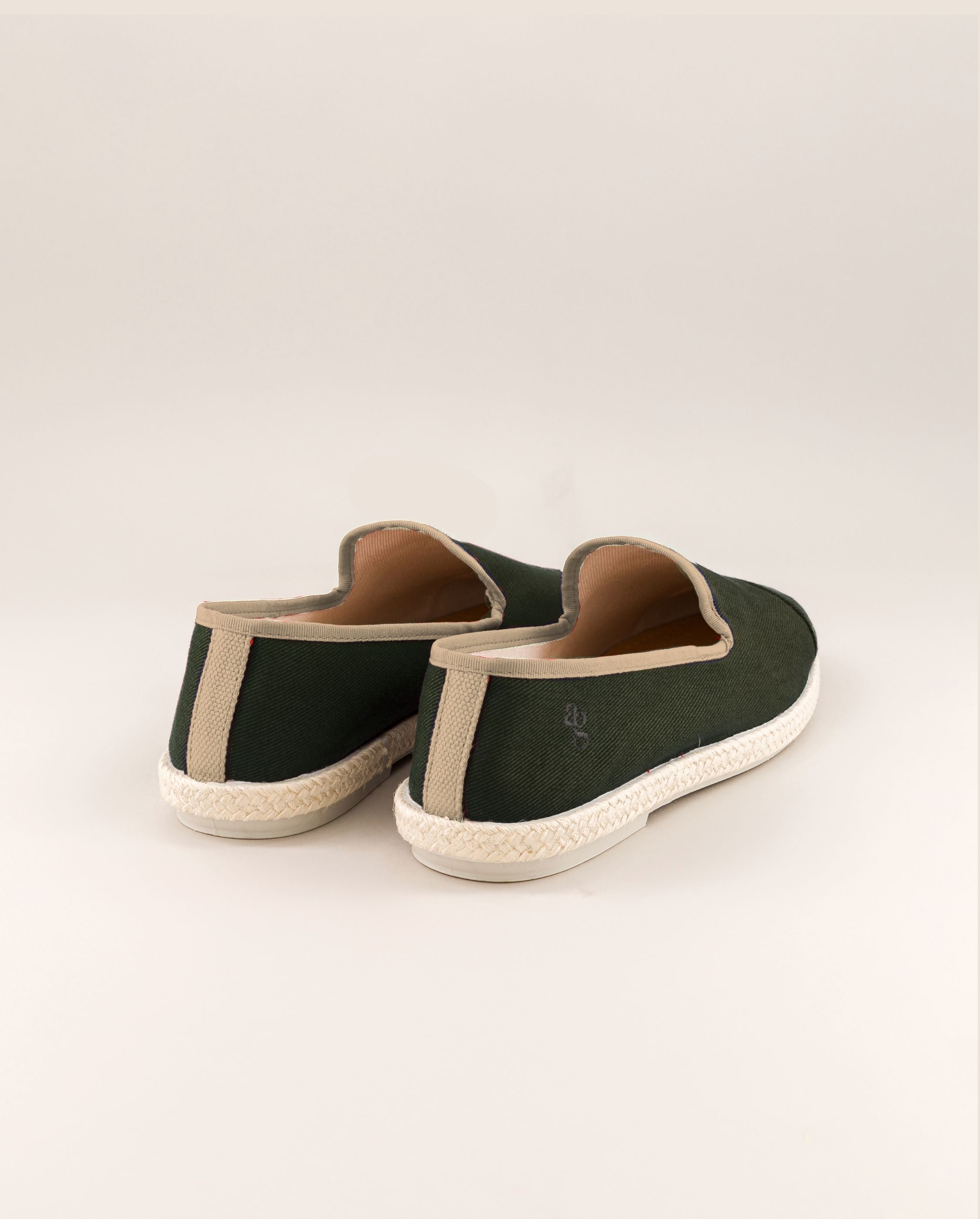 Men's espadrilles CENITZ, recycled cotton in green taupe ANGARDE Green