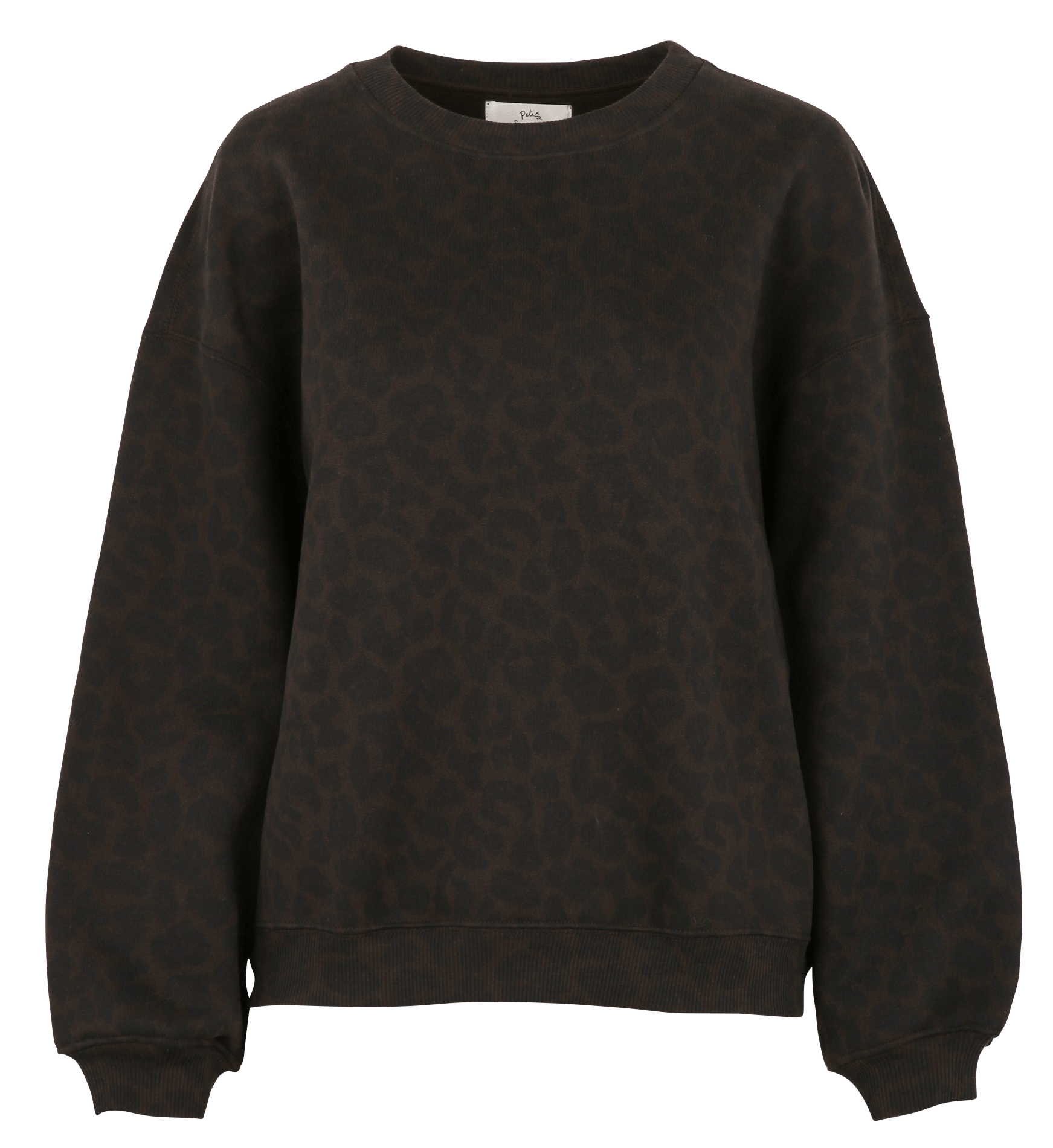 Oversized bedrukte katoenen trui DES PETITS HAUTS Bruin