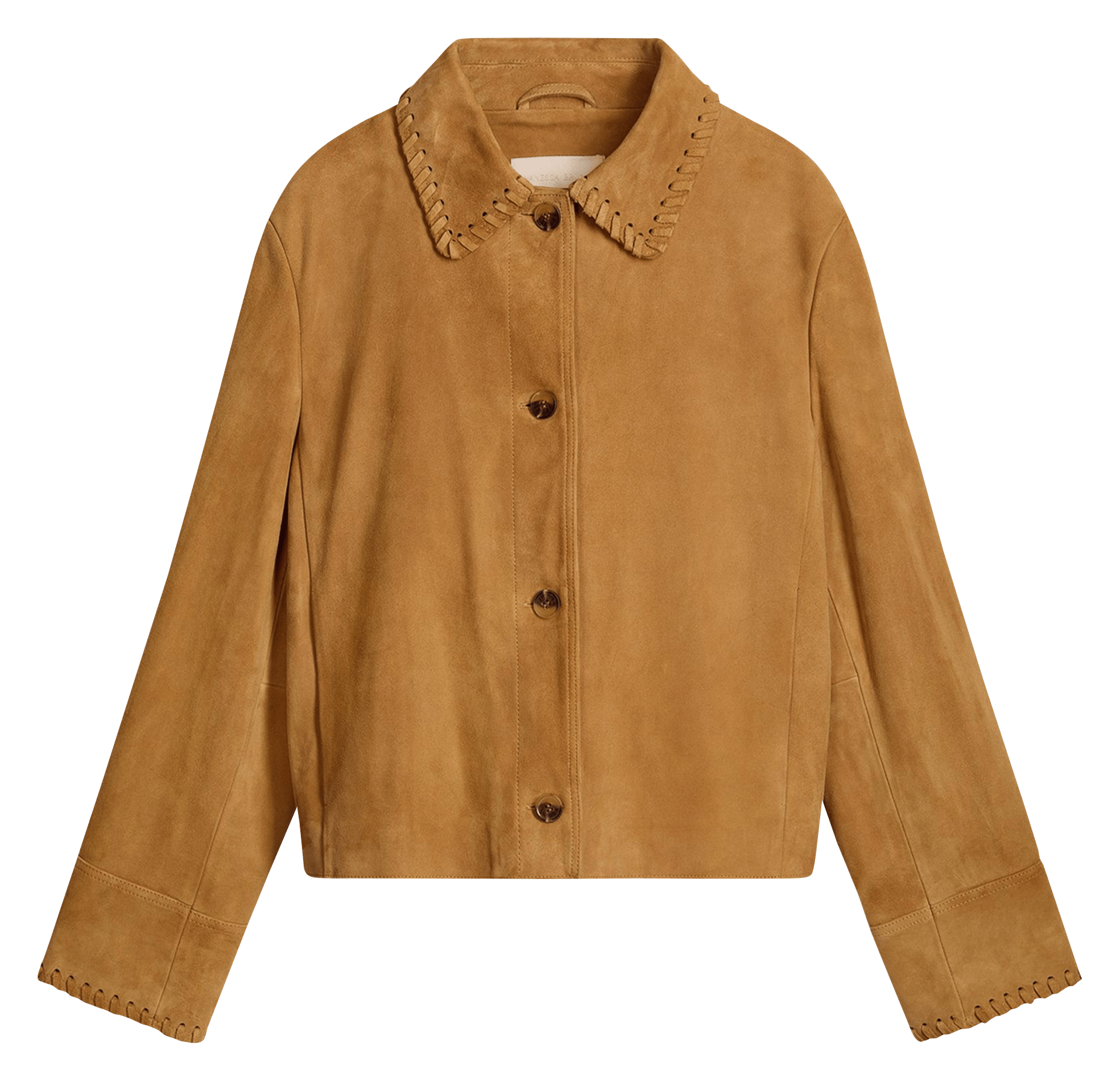 Veste col classique droite en cuir VANESSA BRUNO Marron