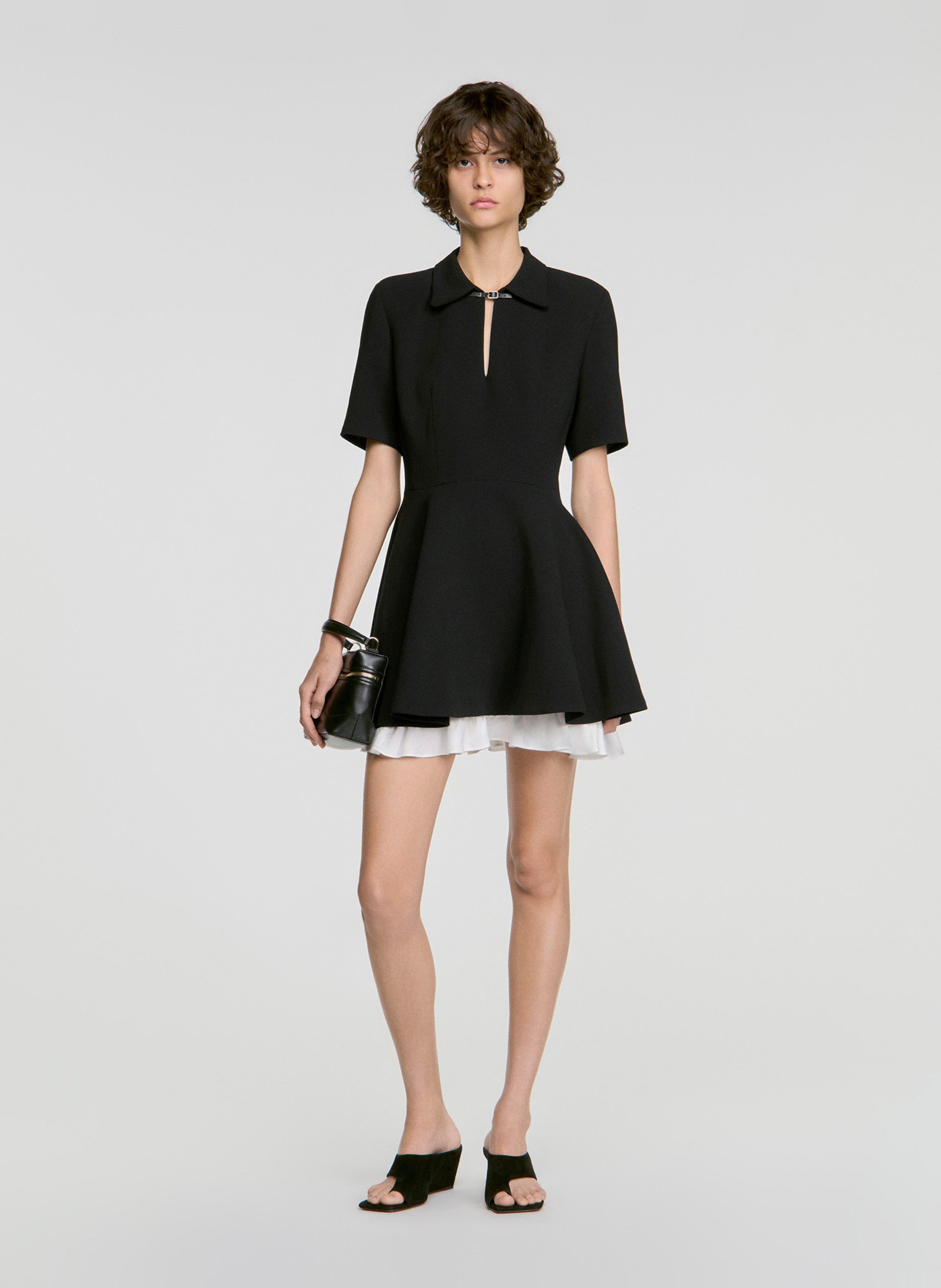 Robe col classique cintrée SANDRO Noir