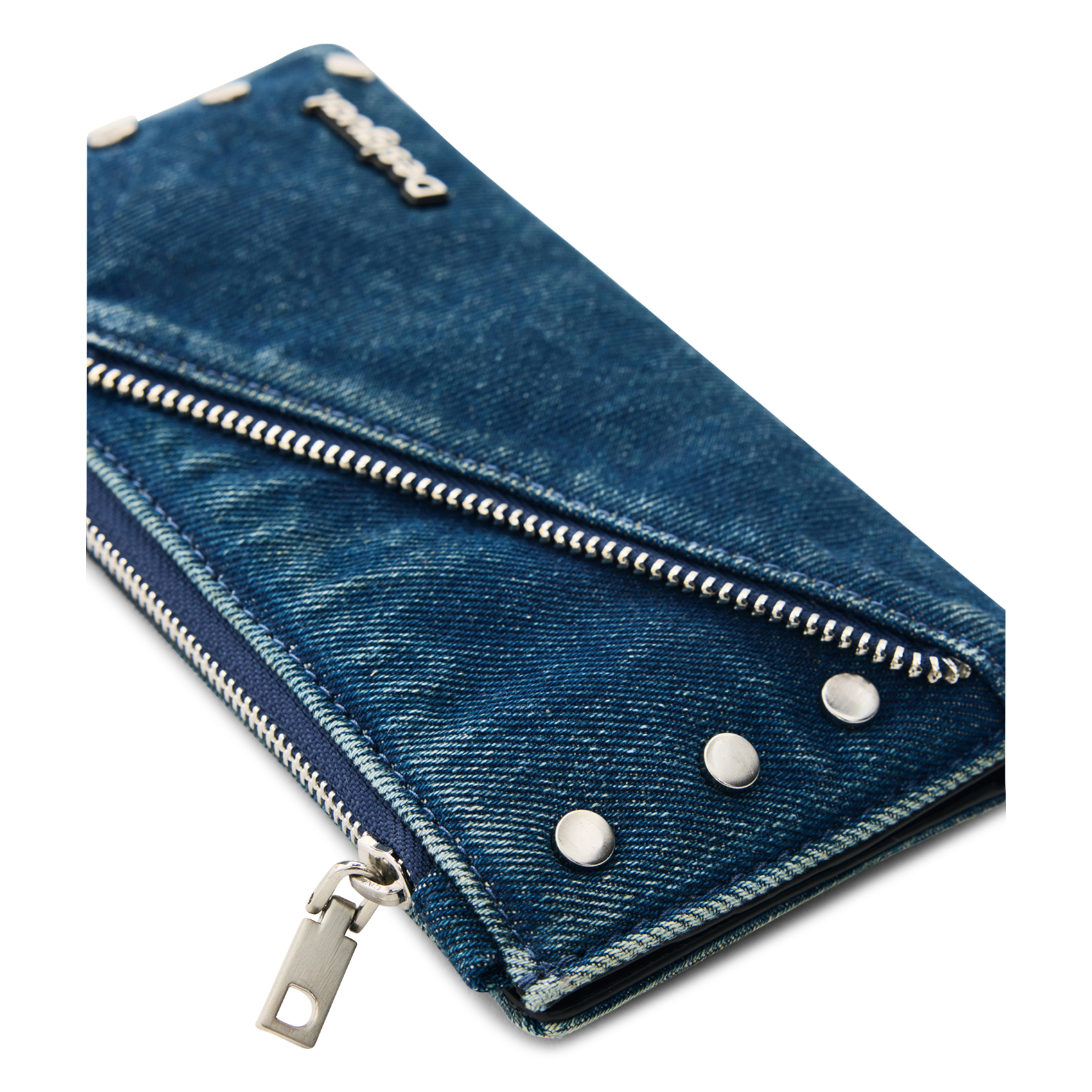 Portefeuille en denim de coton DESIGUAL Bleu
