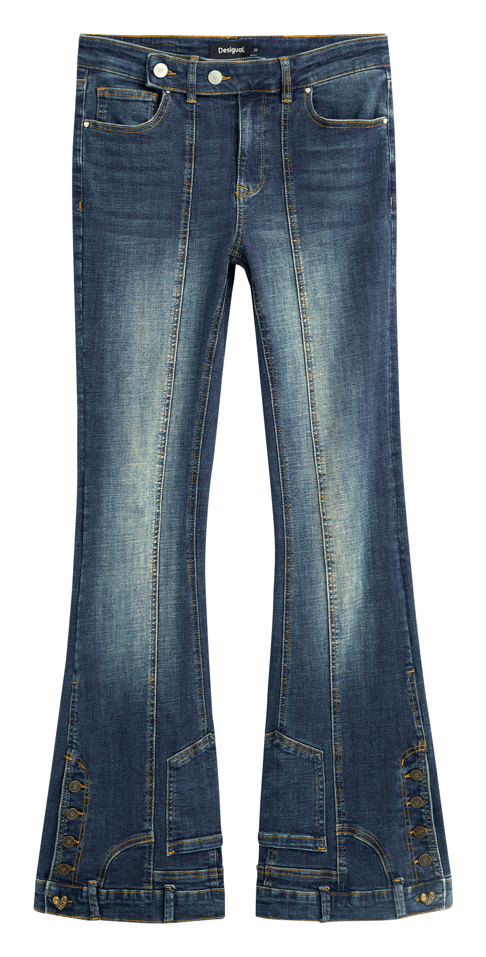 Flare jeans van gemengd katoen DESIGUAL Blauw