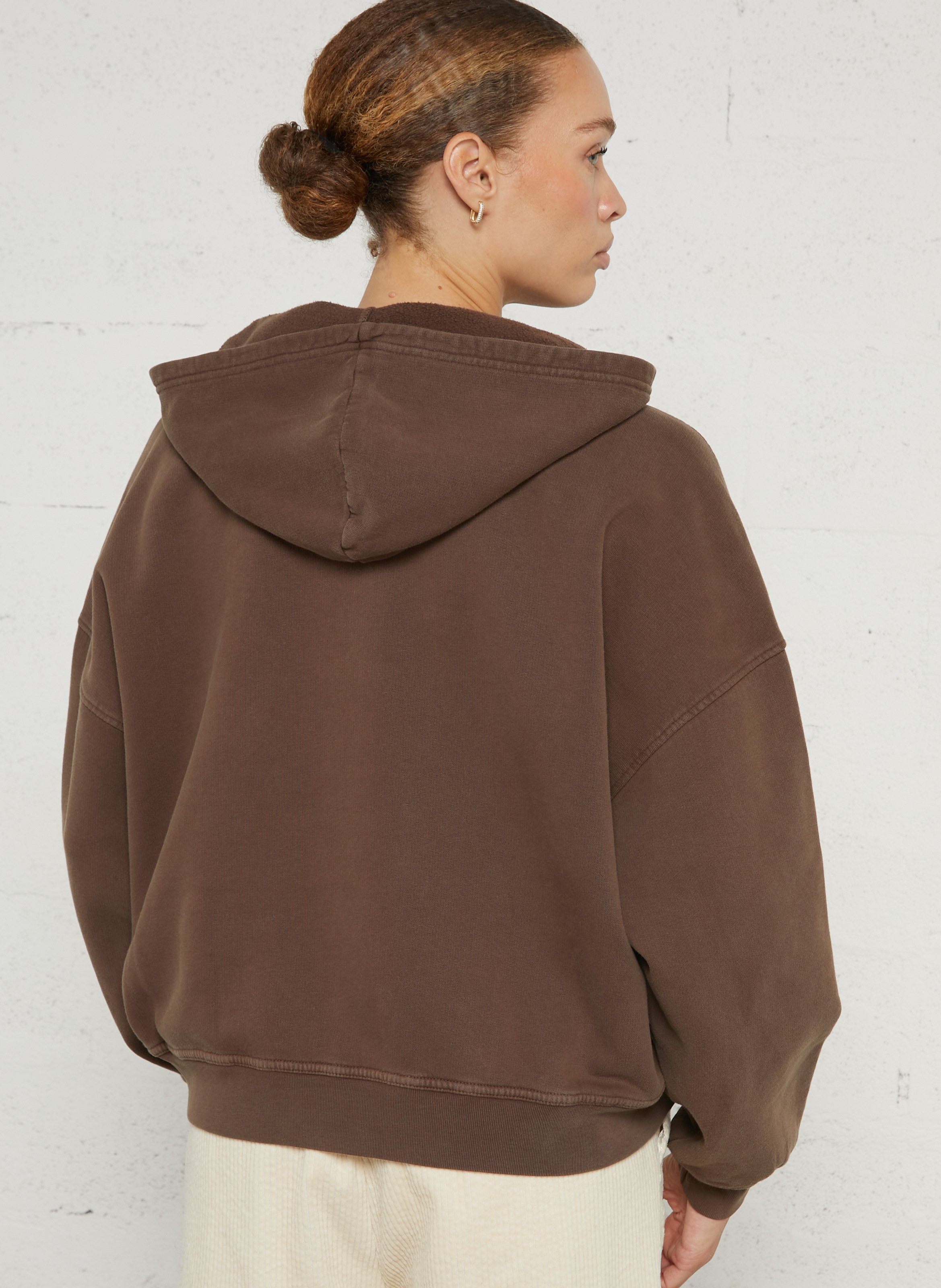 Sweat oversize à capuche en coton AMERICAN VINTAGE Marron