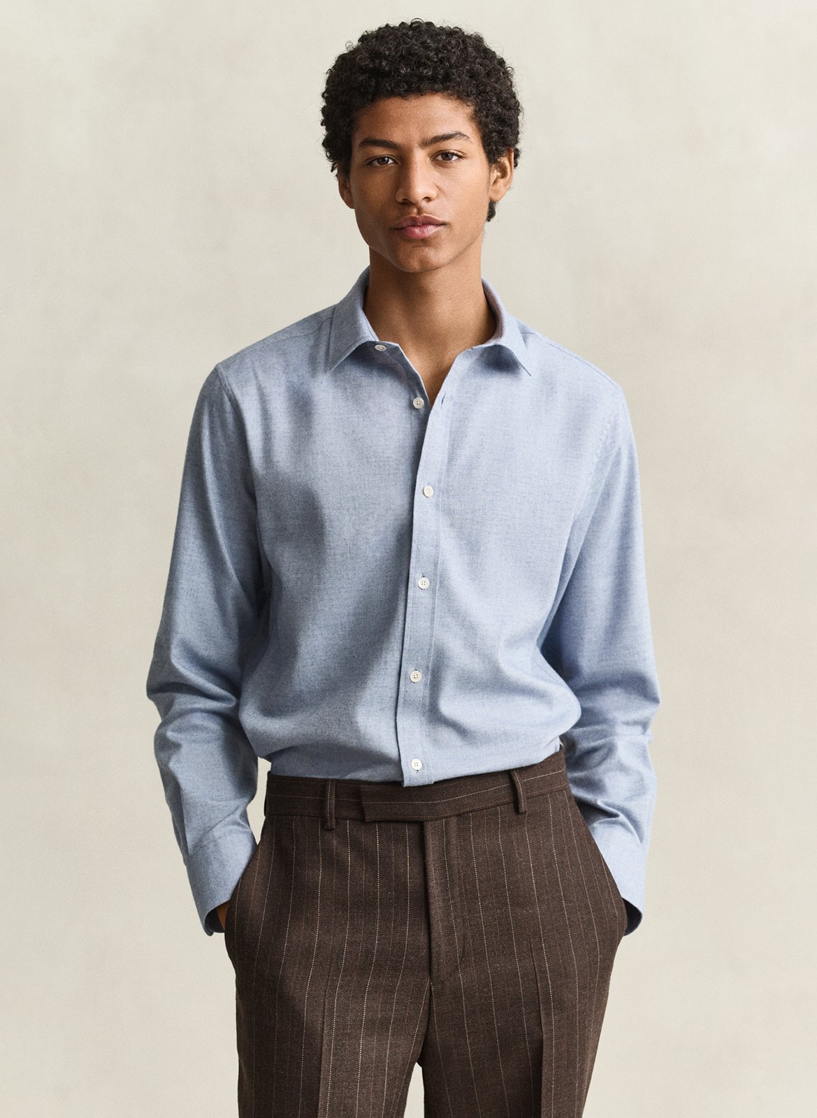 Chemise droite col classique en coton bio GANT Bleu