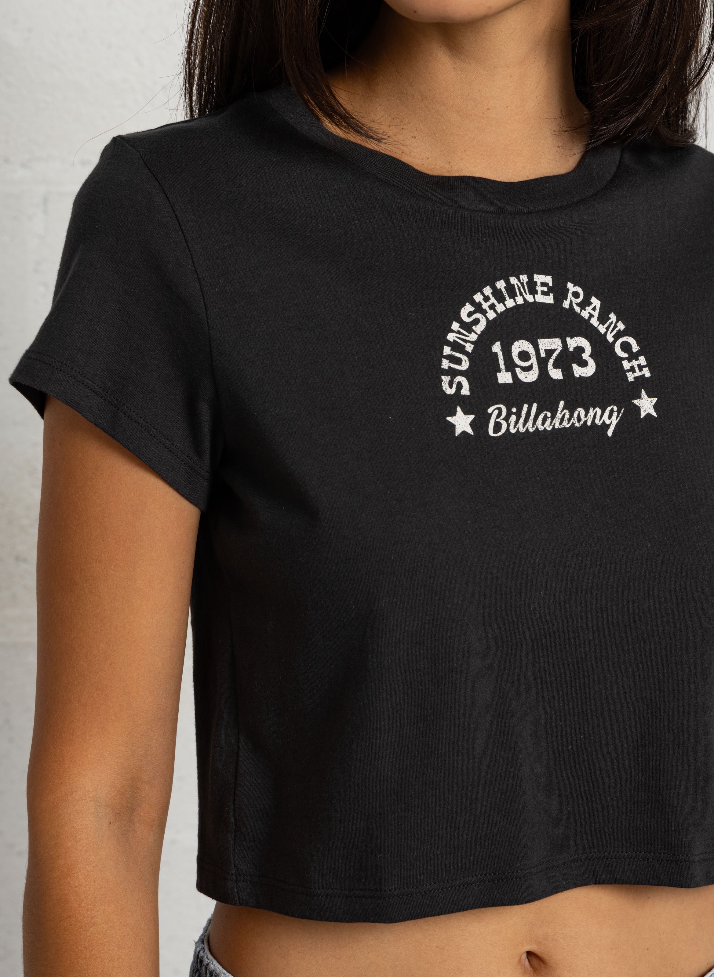 T-shirt court en coton mélangé BILLABONG Noir