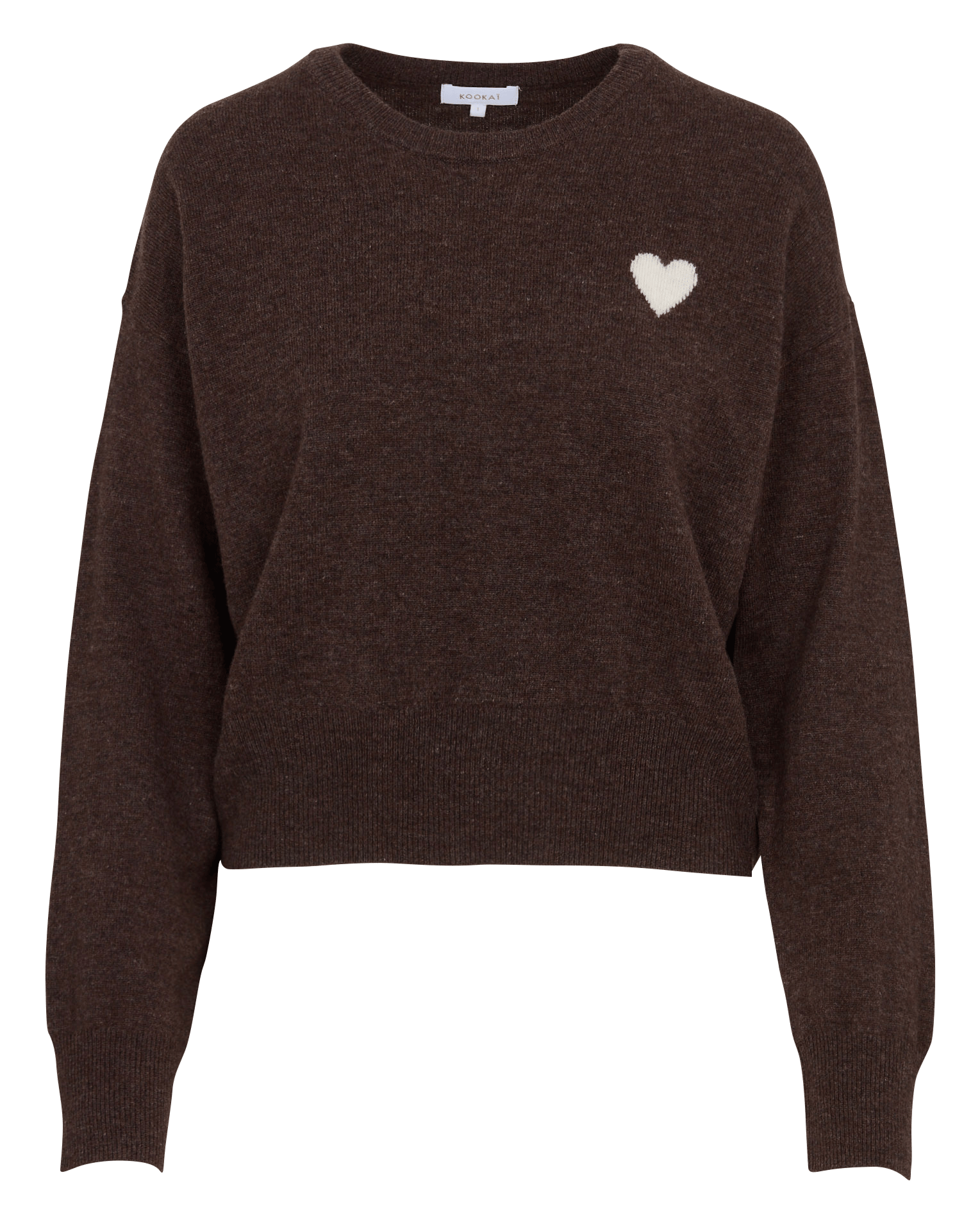 Gerippter Pullover mit Rundhalsausschnitt aus Wollmischung KOOKAI Braun