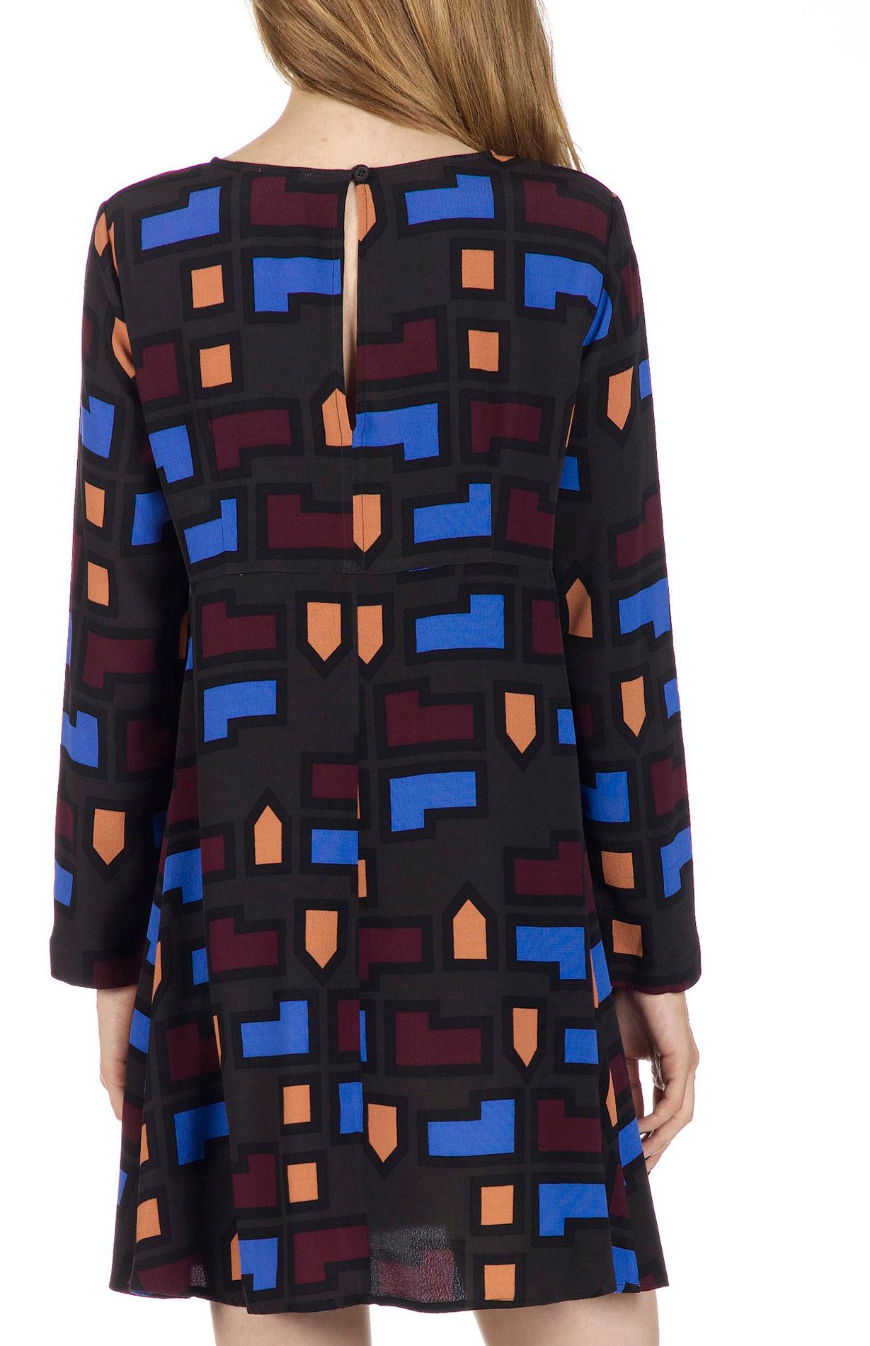 Short printed crepe dress  ATTIC AND BARN Grey