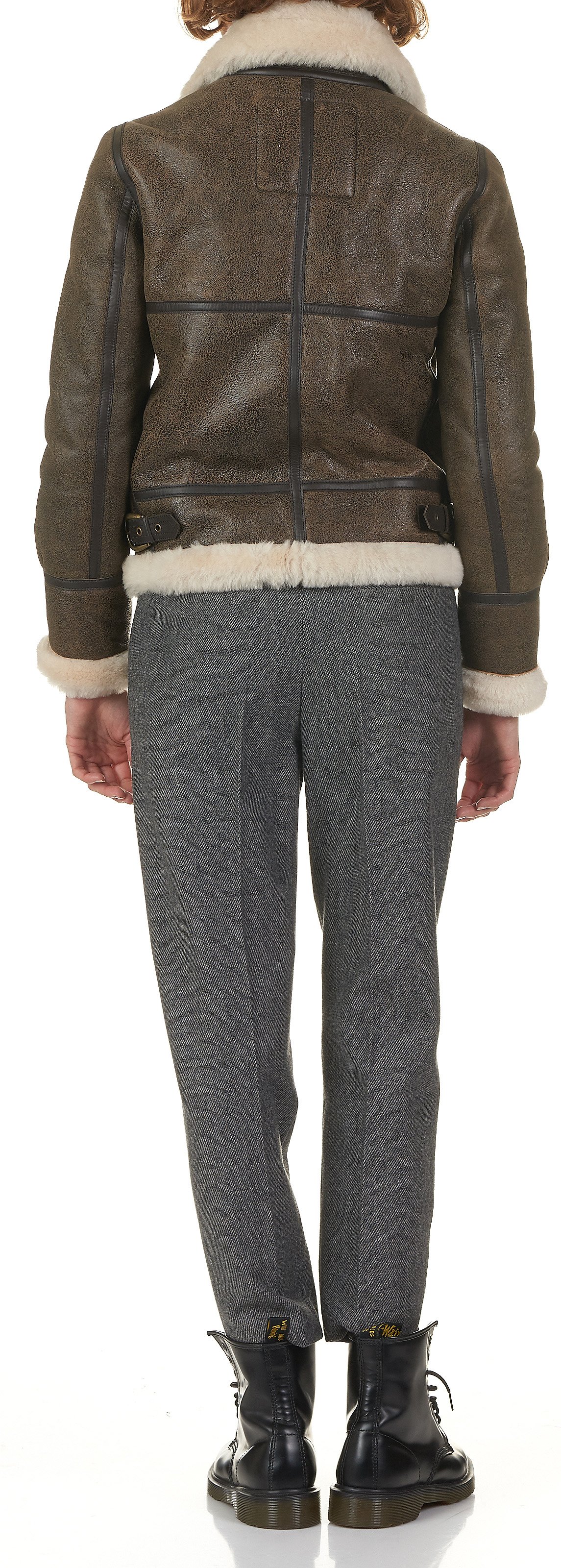 Bomberjack van omgekeerde schapenhuid SCHOTT Bruin