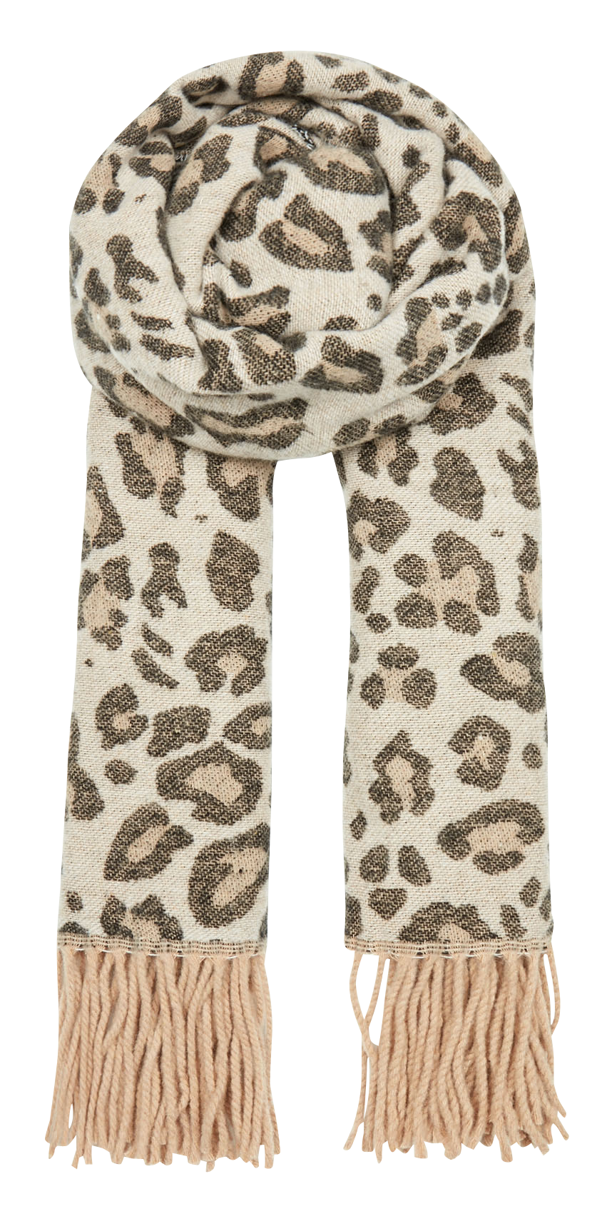 Leopard jacquard scarf PIECES Brown