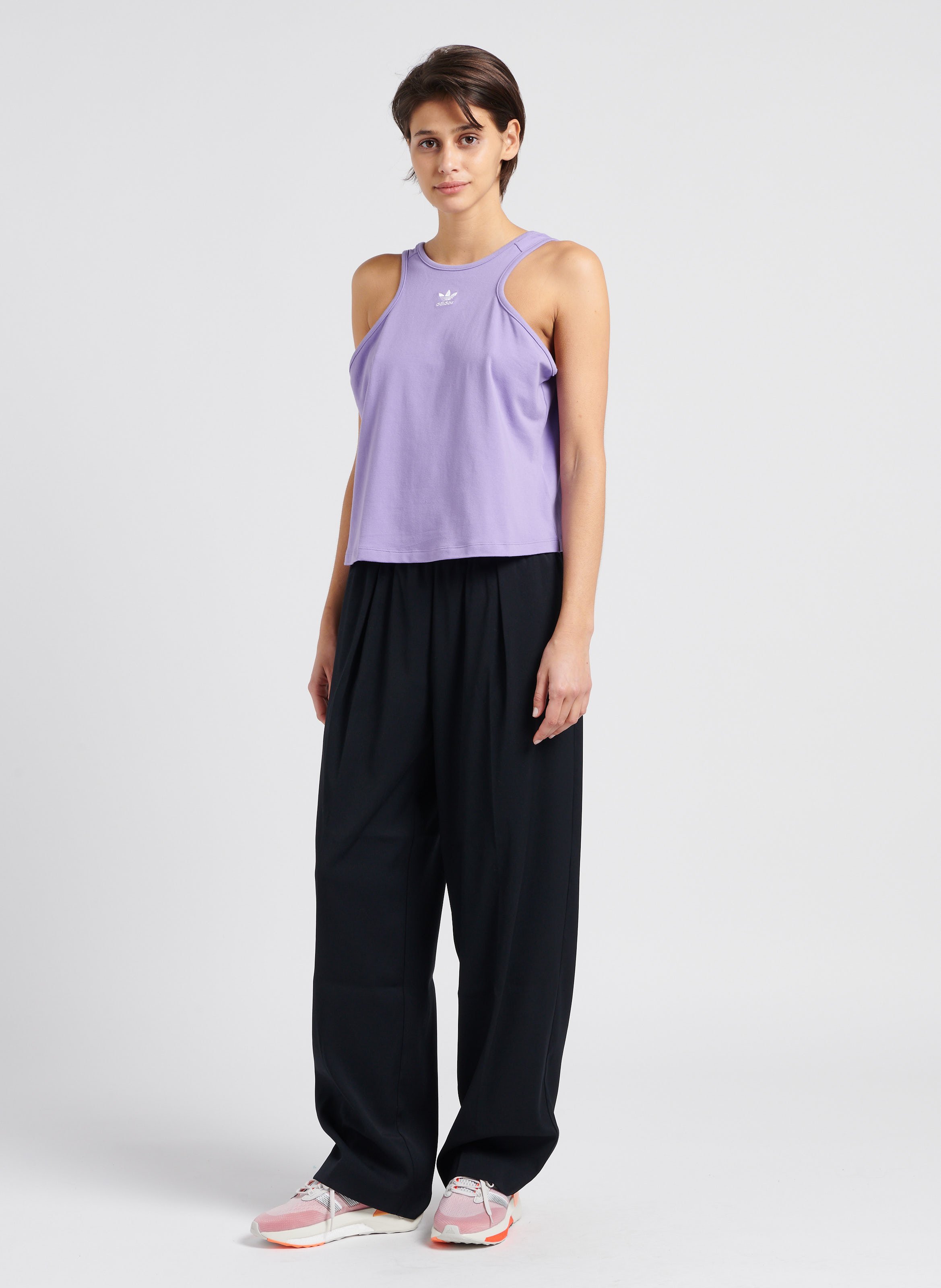 Tee shirt 2 en 1 en coton  ADIDAS Violet