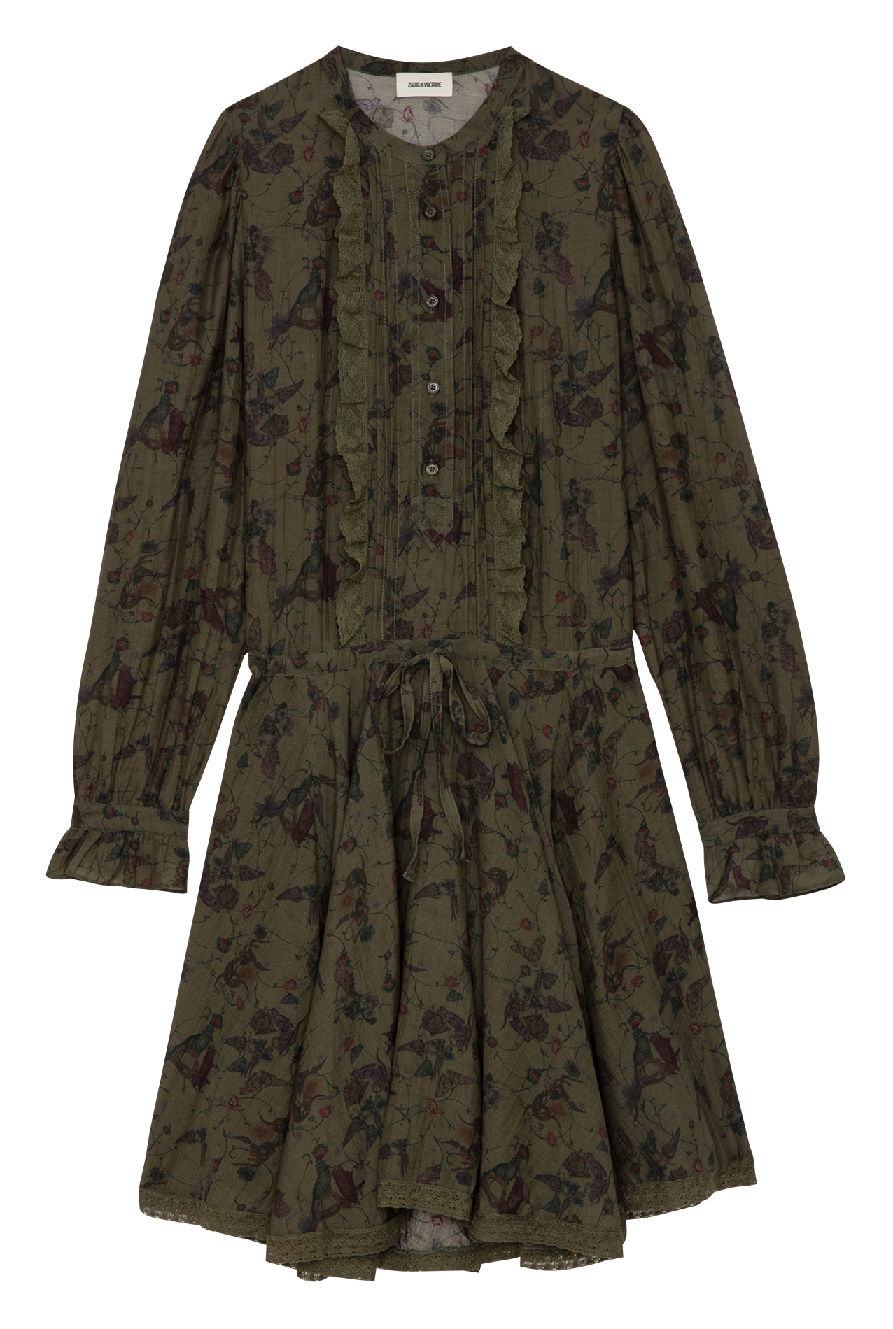 Robe courte cintrée col rond en coton mélangé ZADIG&VOLTAIRE Vert