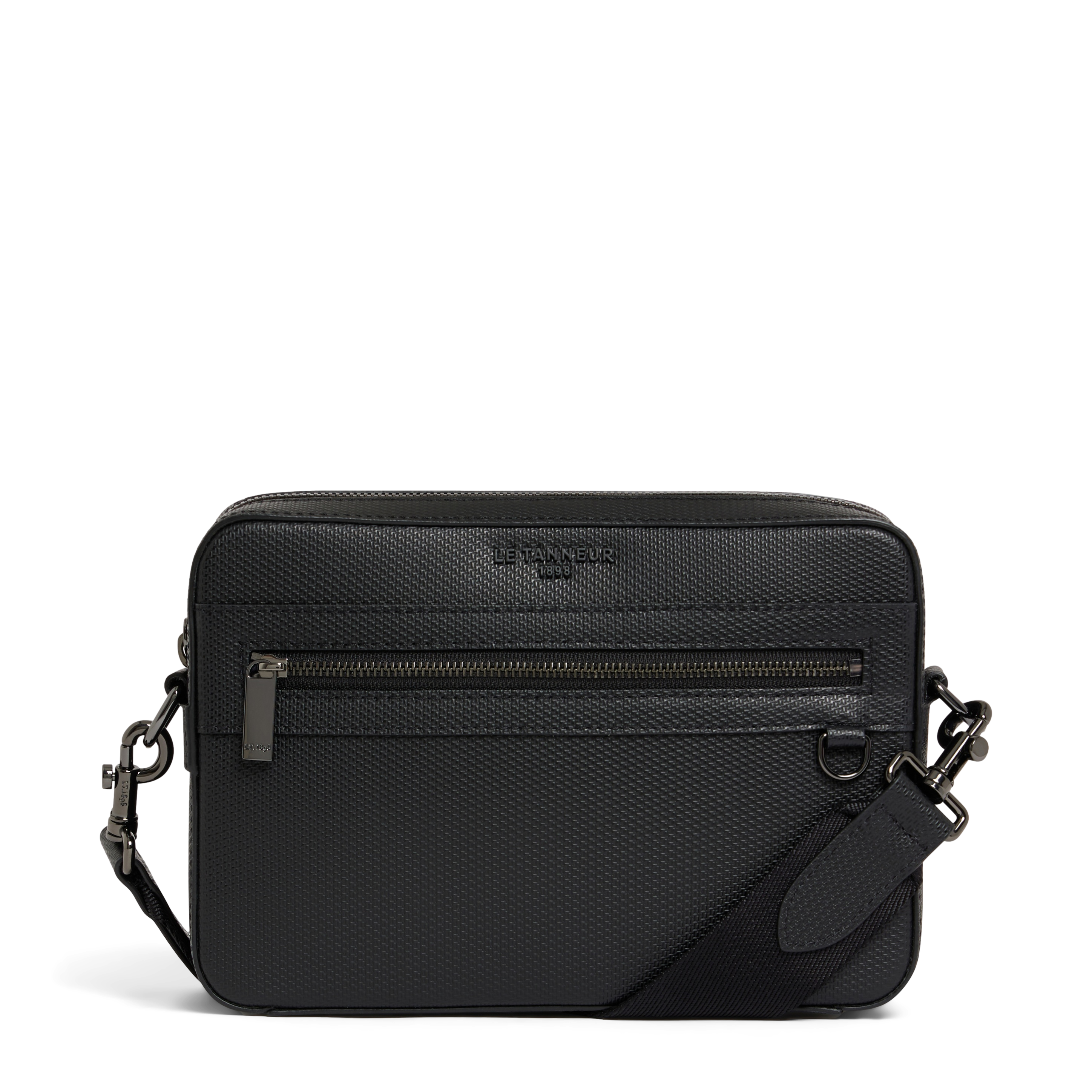 Kleine, leren schoudertas LE TANNEUR Zwart