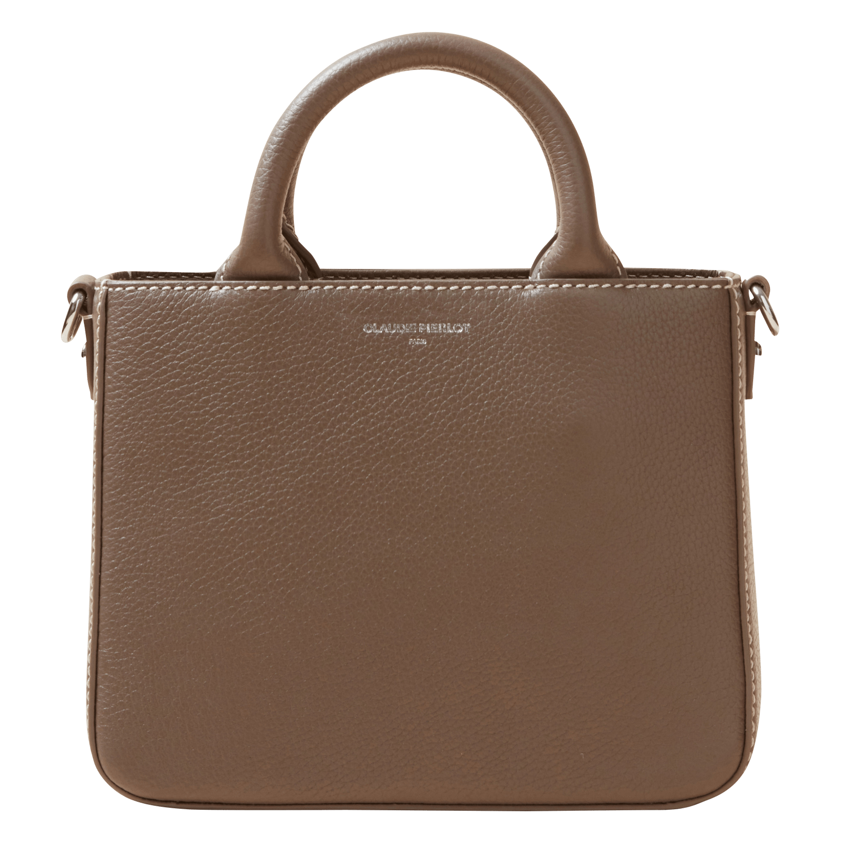 Schoudertas van generfd leer met ketting CLAUDIE PIERLOT Bruin