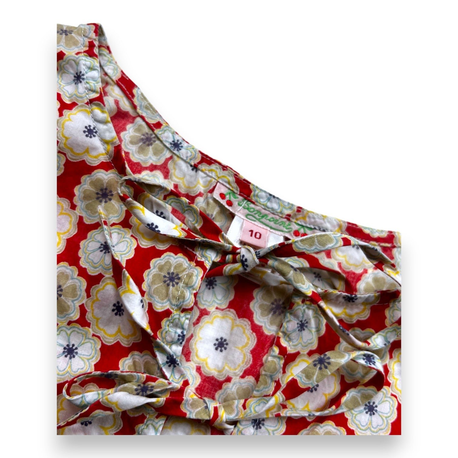 Red Child's Blouse - 10 years BONPOINT - Seconde Main Red