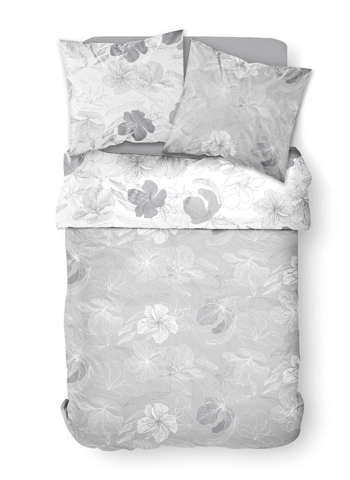 Printed cotton bedding set TODAY LINGE DE MAISON Grey