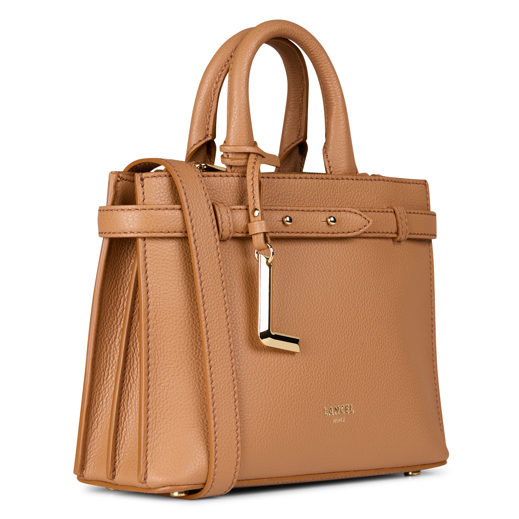 Sac bandoulière en cuir LANCEL Beige