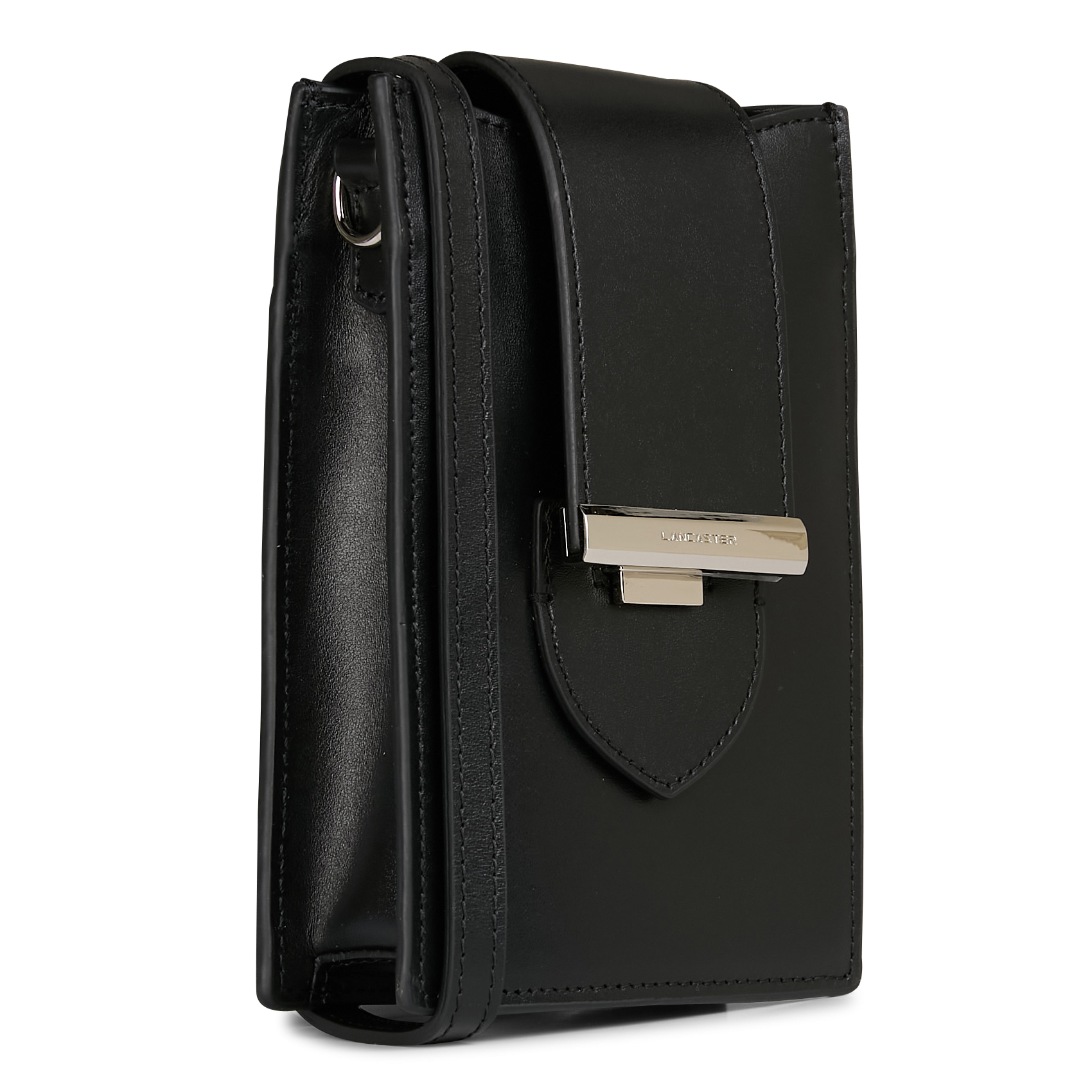 Leather smartphone pouch LANCASTER PARIS Black