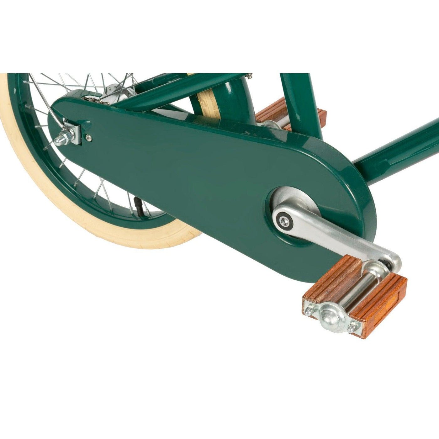 Classic blue steel bicycle pedals for 4-7 year old cycling exercise. Banwood Green