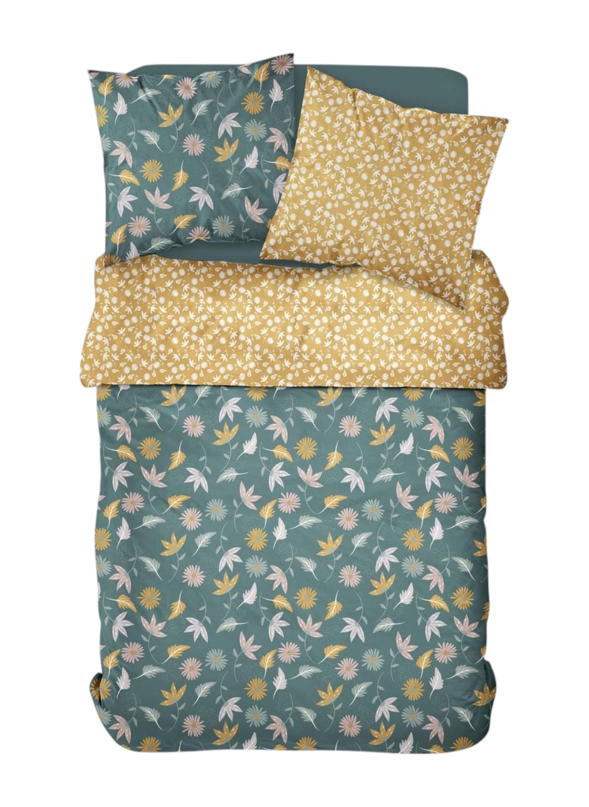 Printed cotton bed set TODAY LINGE DE MAISON Yellow